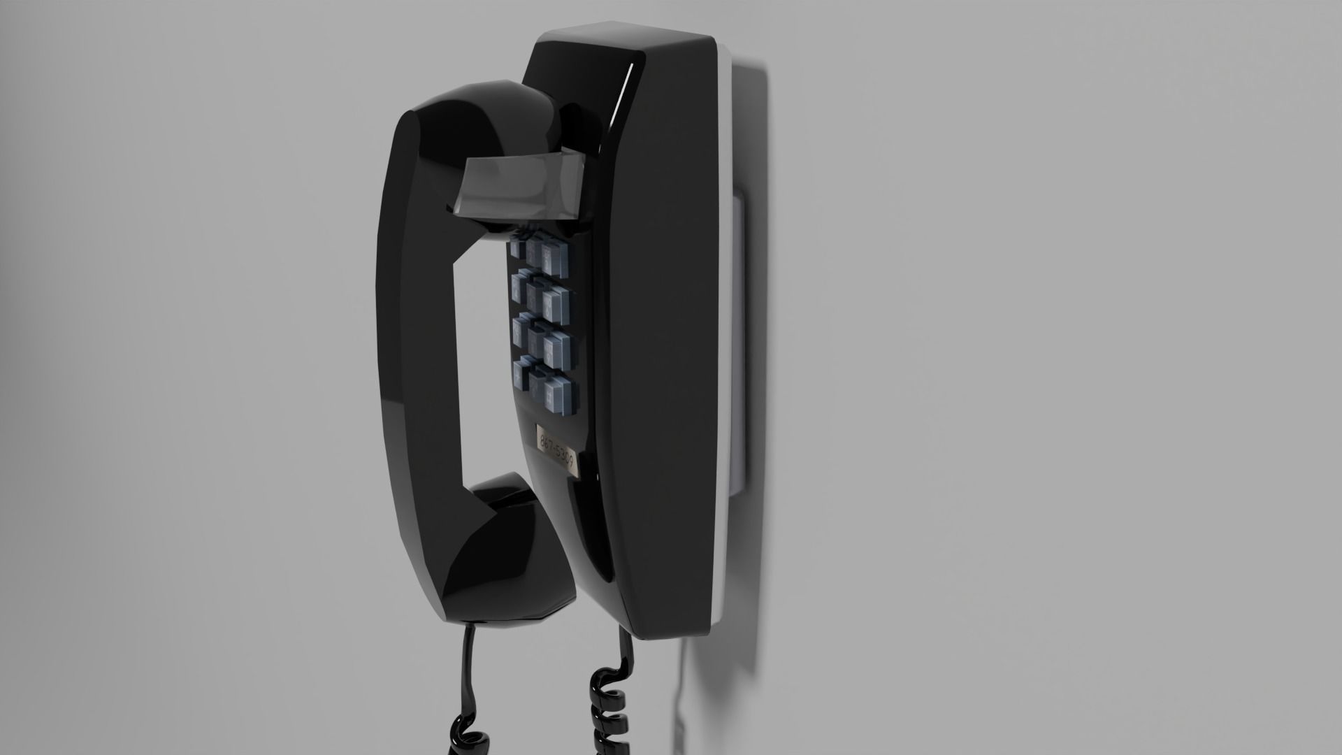 Telephone on wall 3D model_2