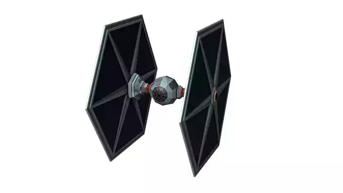 Low-poly spaceship star wars tie fighter