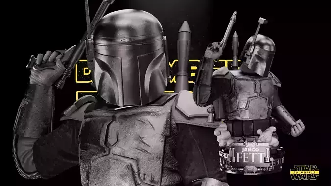 Jango Fett Bust Star Wars 3D Models Ready for 3D printing 3D print model