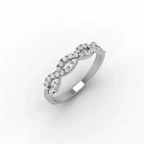 Infinity Twist Micropave Diamond Wedding Ring 