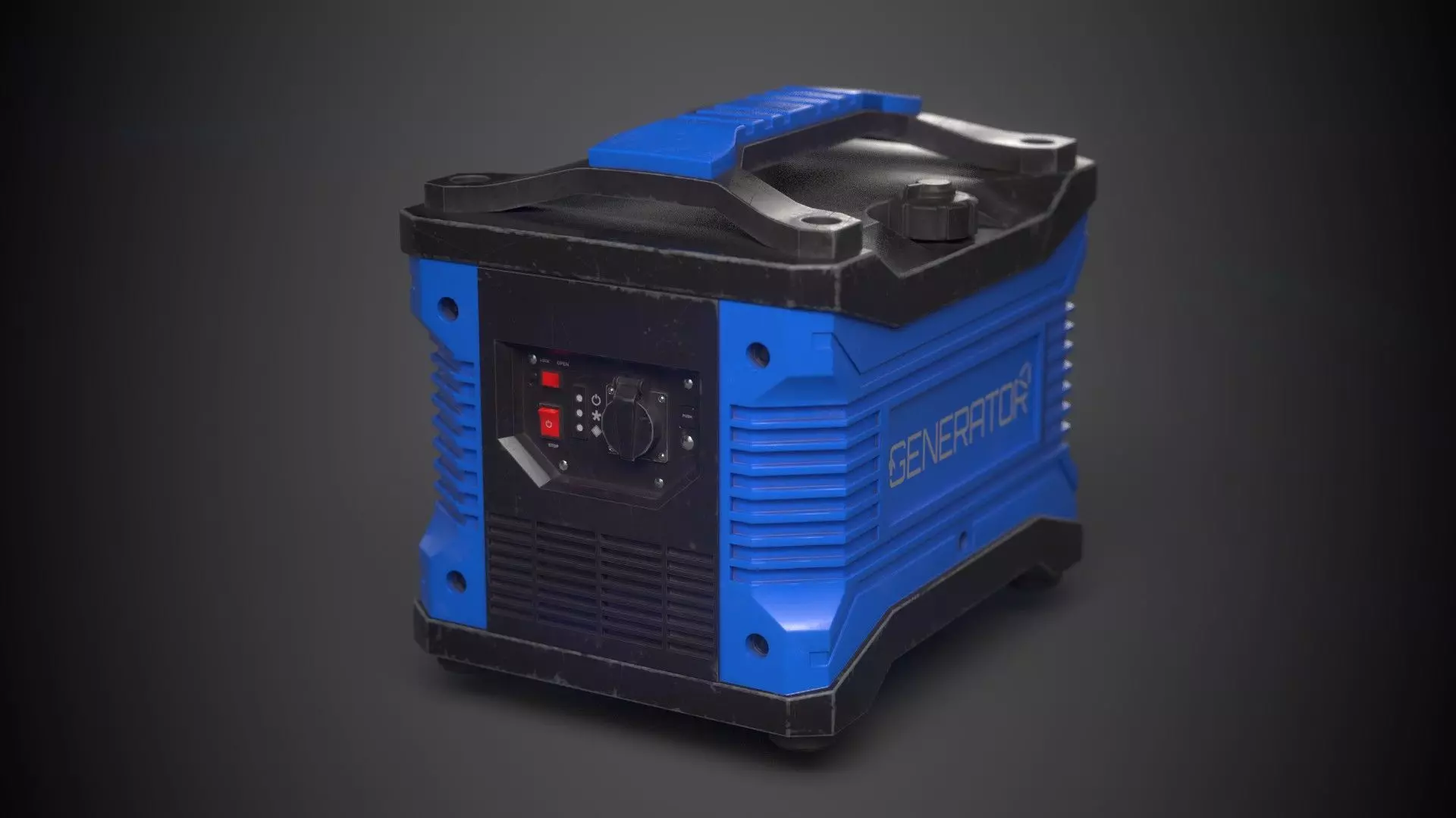 Generator portable Low-poly 3D model_0