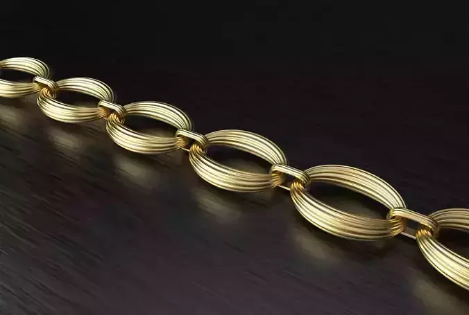 Line pattern chain link 3D print model