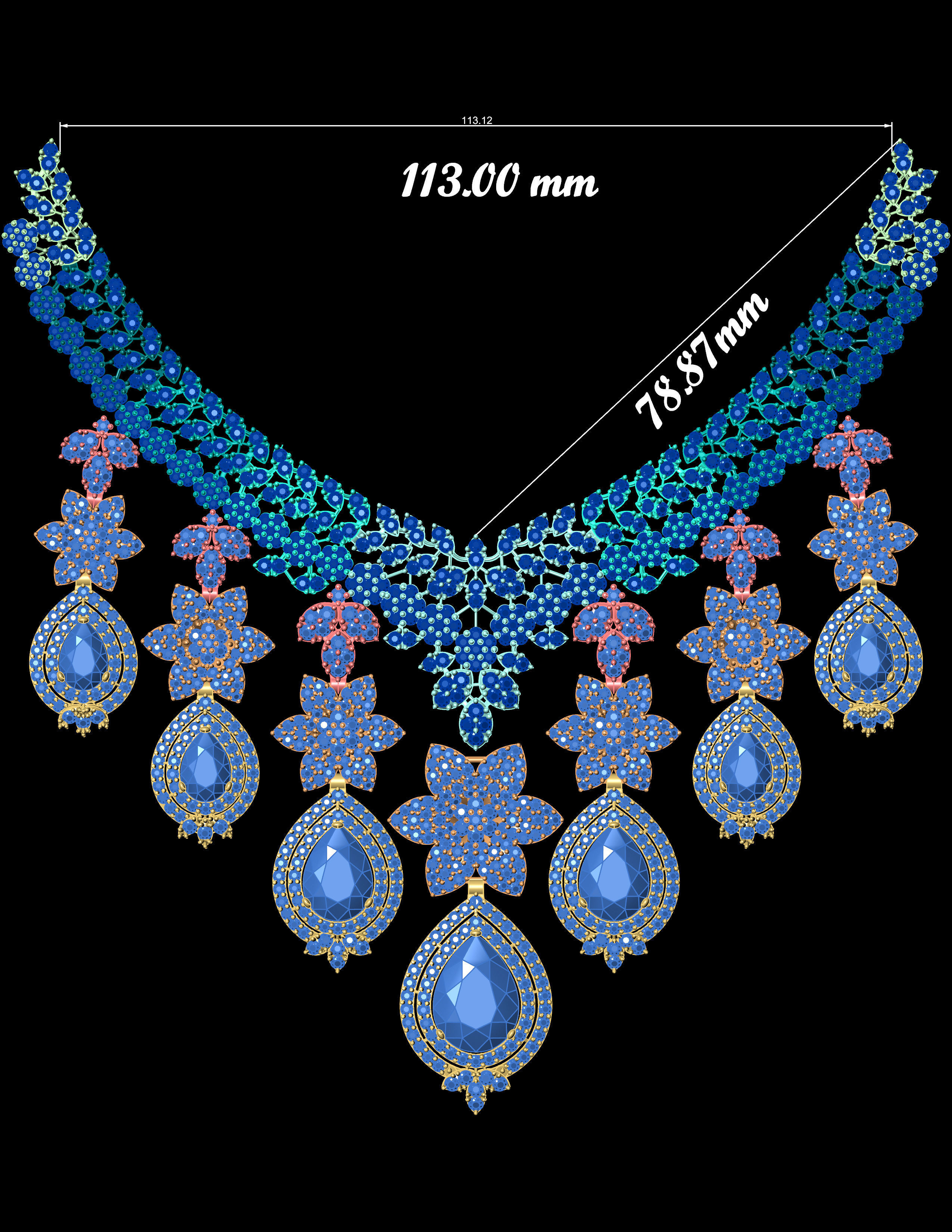 Necklace Zercone Set 3D print model_9