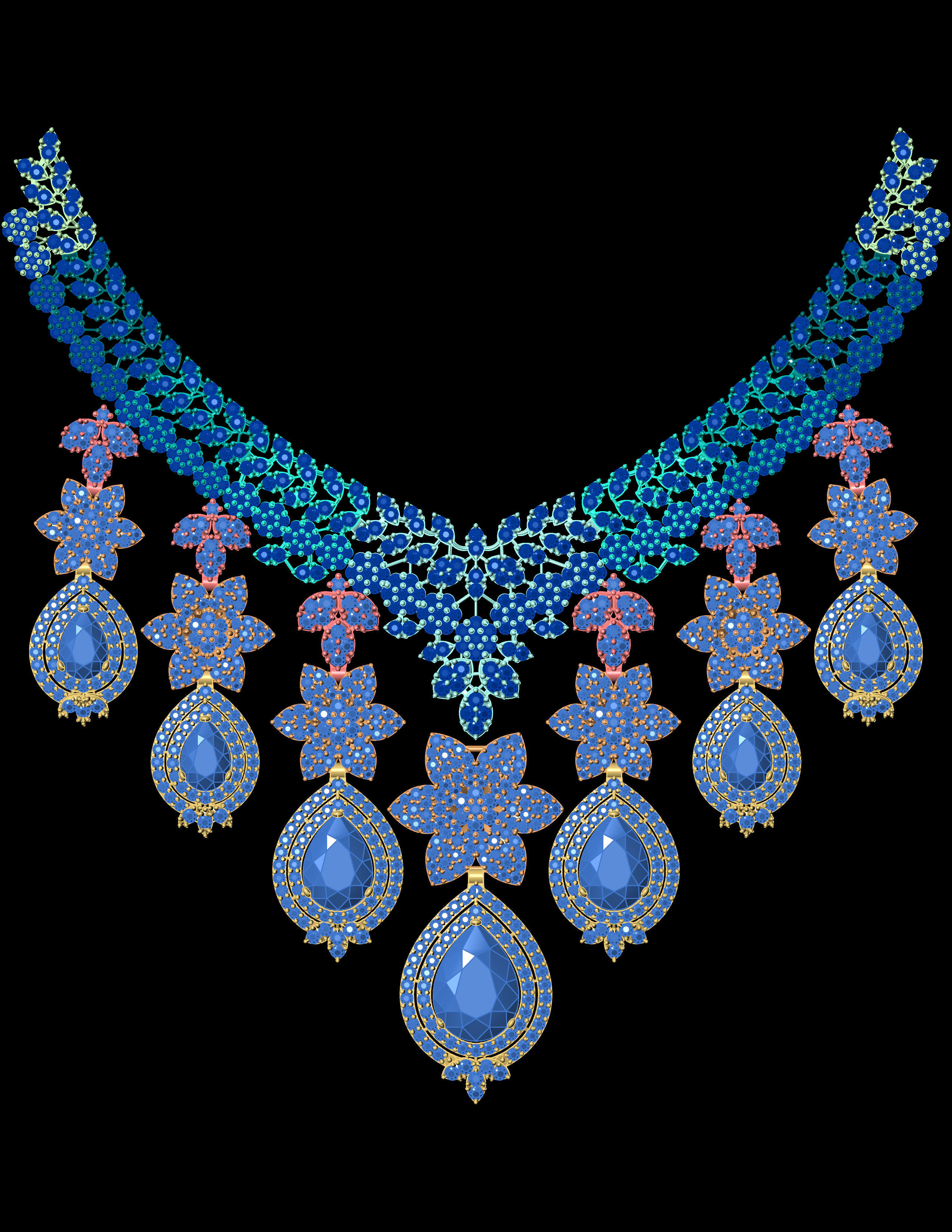 Necklace Zercone Set 3D print model_10