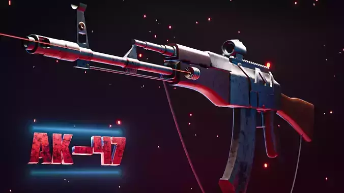 AK 47 Low-poly 3D model