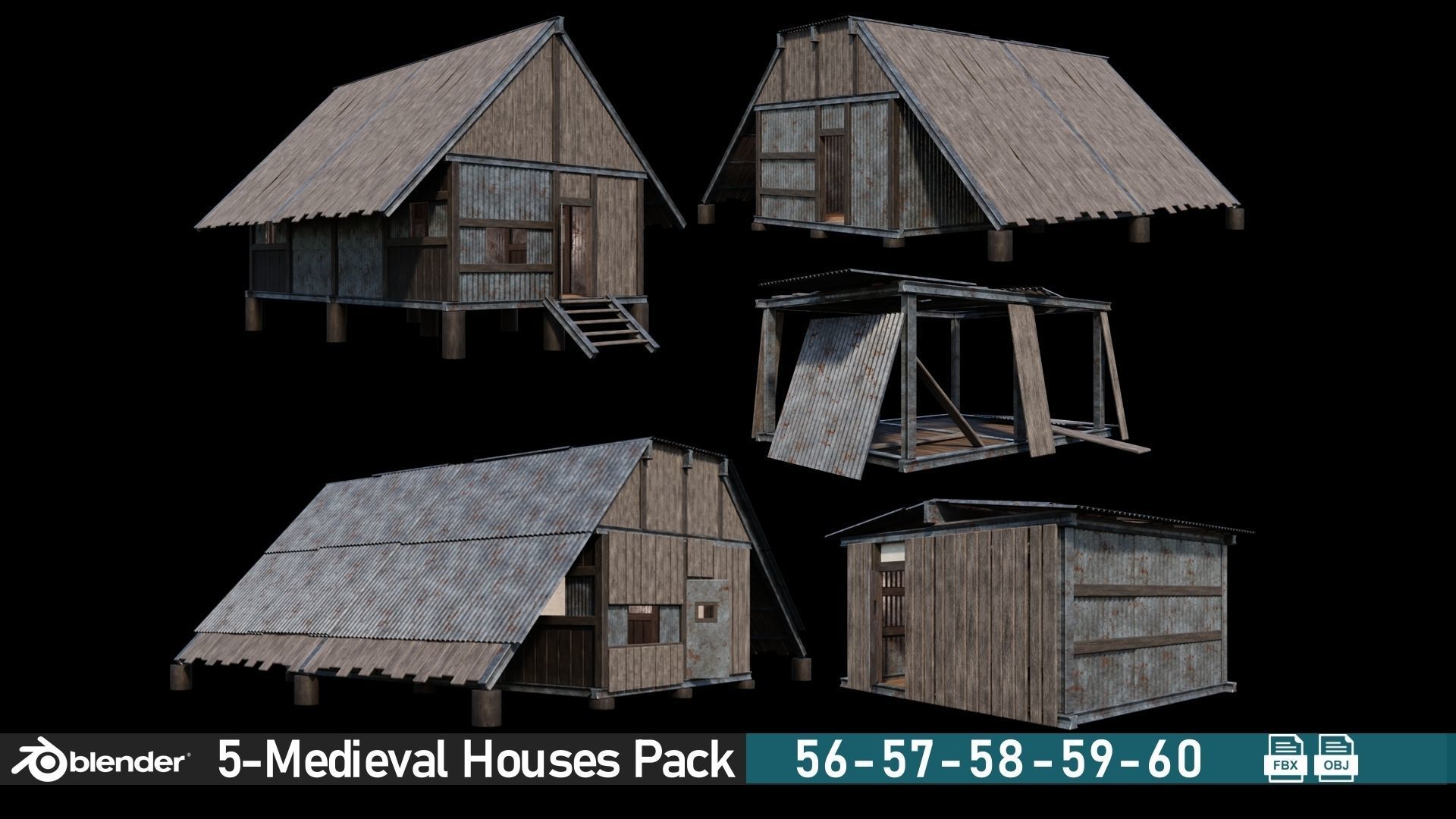 100- Medieval Houses Collection - 4K Textures Game Ready _11