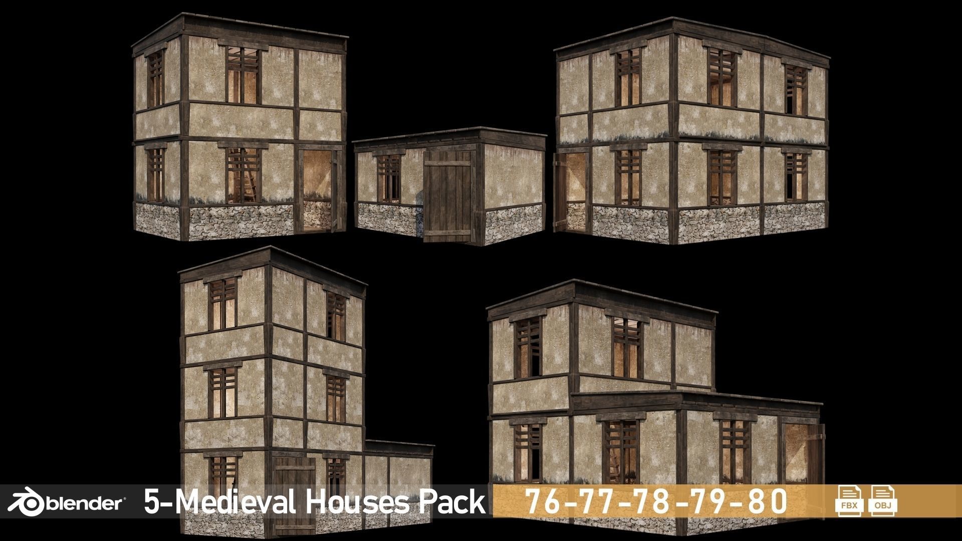 100- Medieval Houses Collection - 4K Textures Game Ready _15