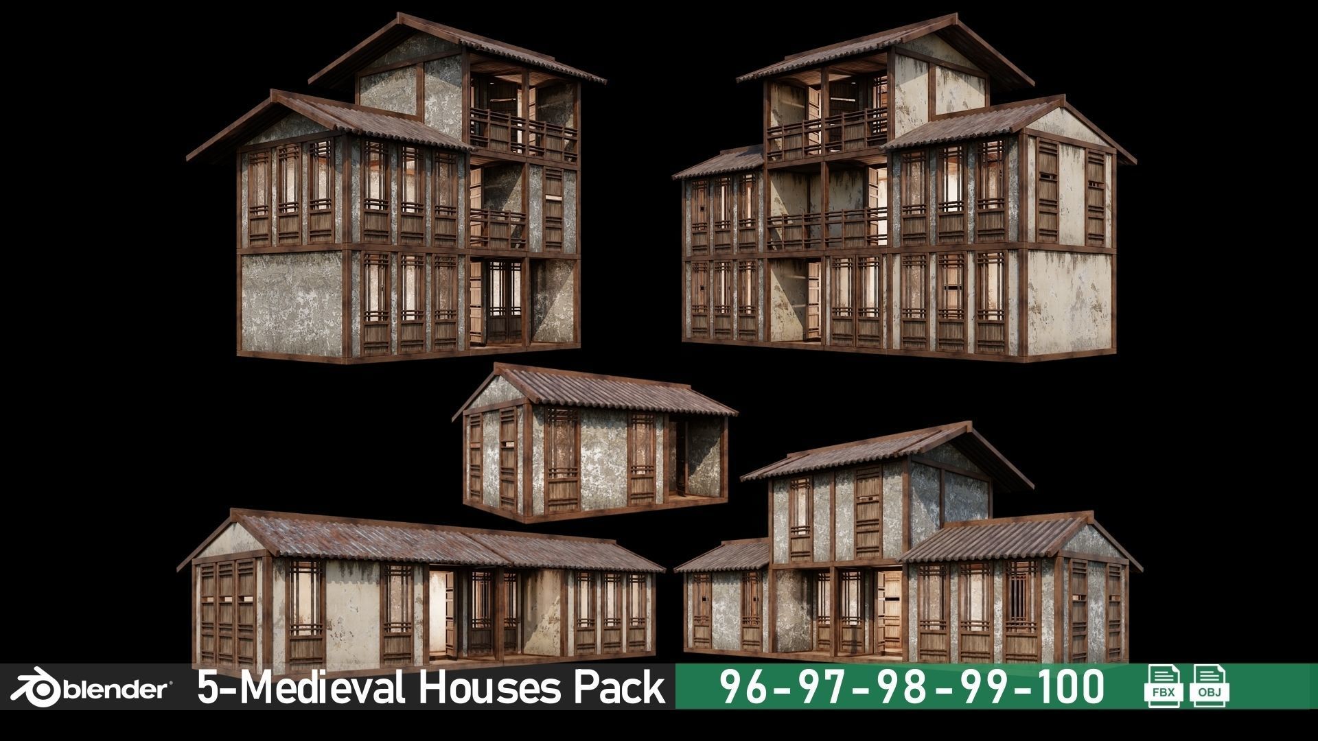 100- Medieval Houses Collection - 4K Textures Game Ready _19