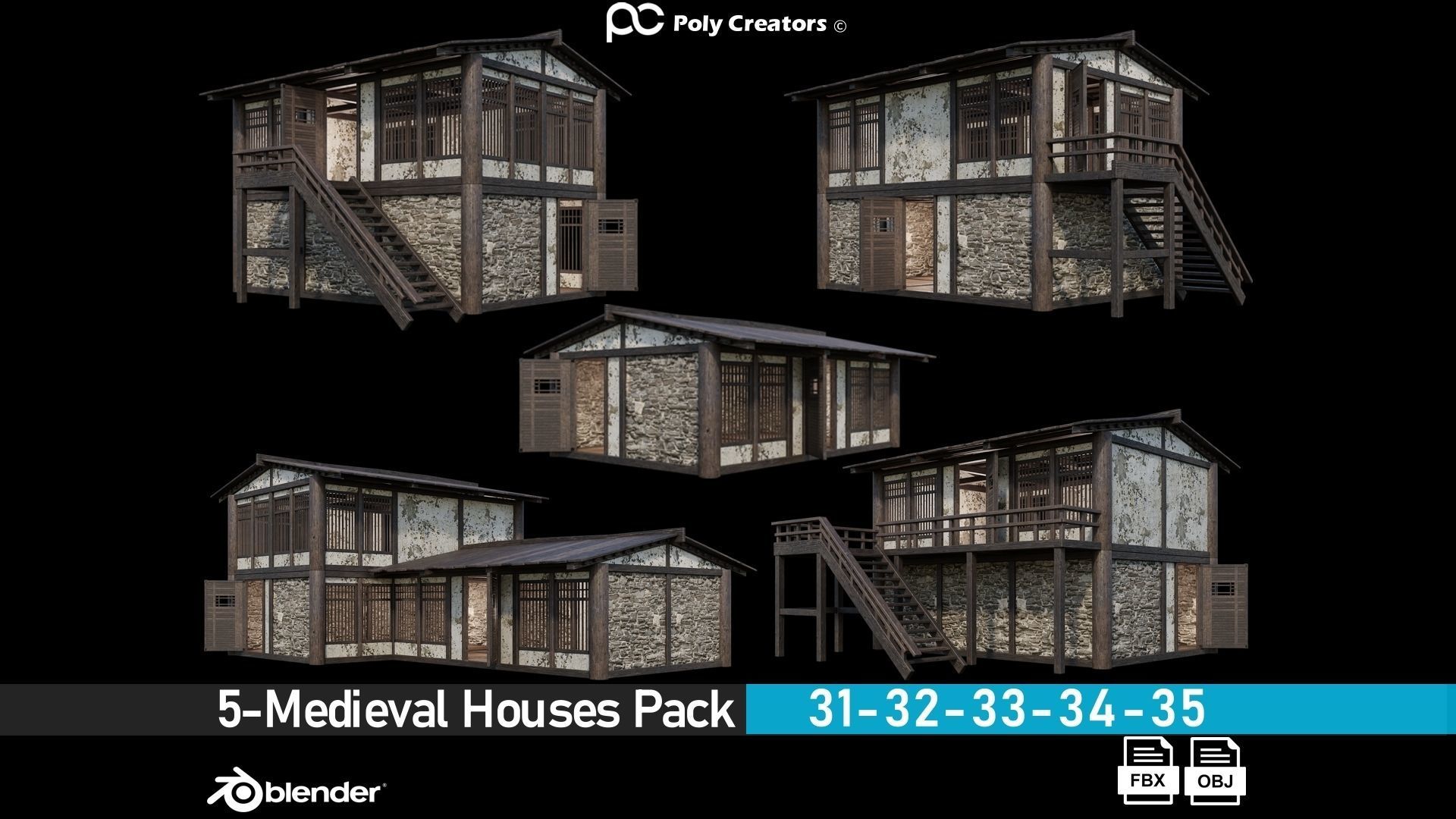 100- Medieval Houses Collection - 4K Textures Game Ready _6