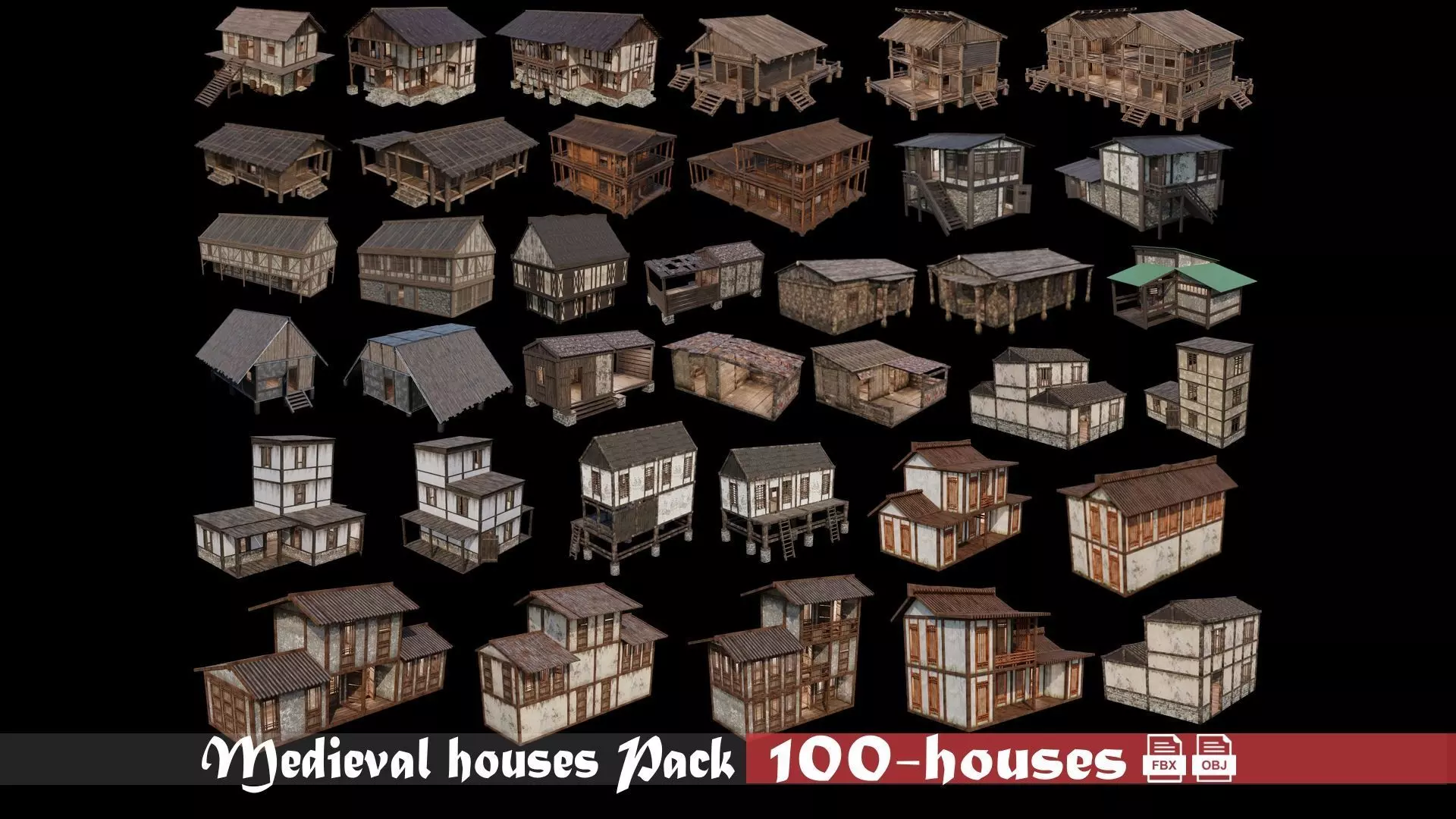 100- Medieval Houses Collection - 4K Textures Game Ready _0