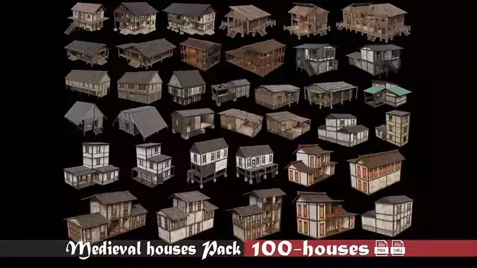 100- Medieval Houses Collection - 4K Textures Game Ready 