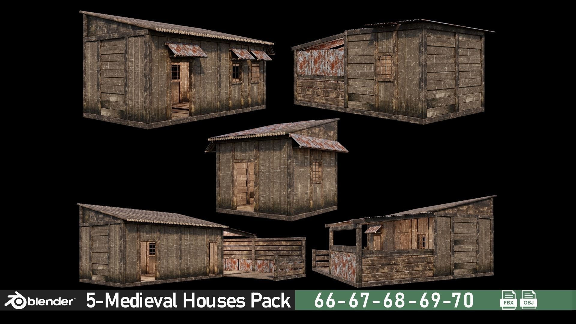 100- Medieval Houses Collection - 4K Textures Game Ready _13