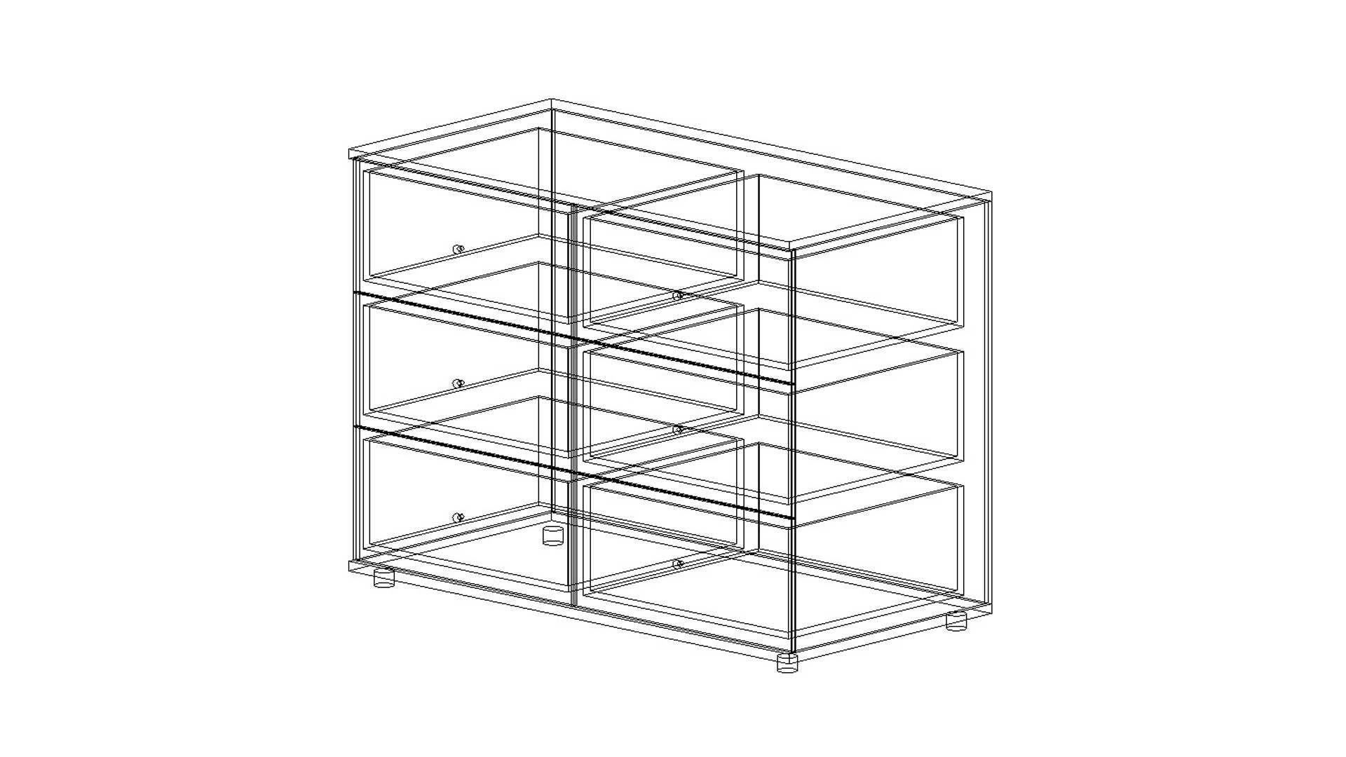 Double Drawer Dresser Unit 3D model_6