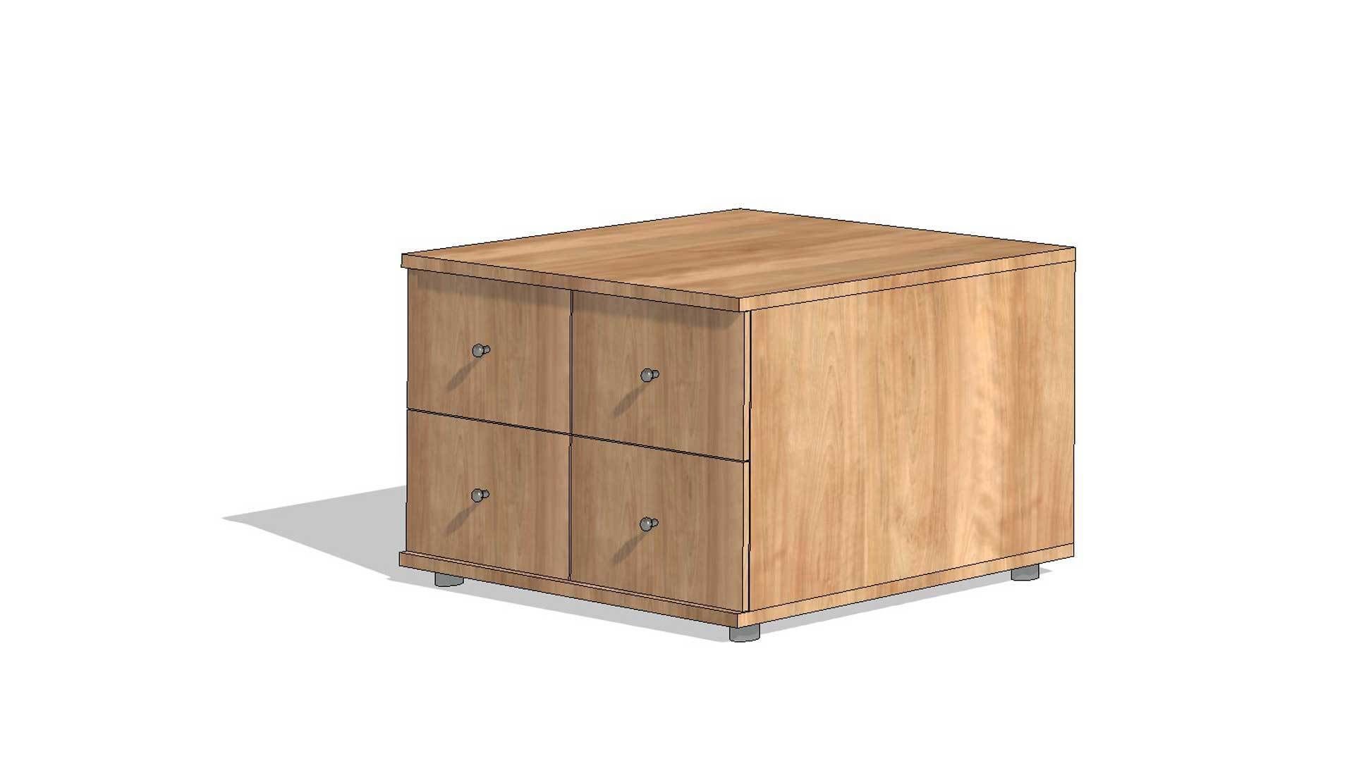 Double Drawer Dresser Unit 3D model_2