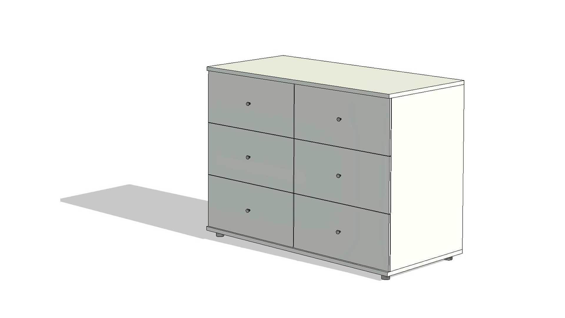 Double Drawer Dresser Unit 3D model_3