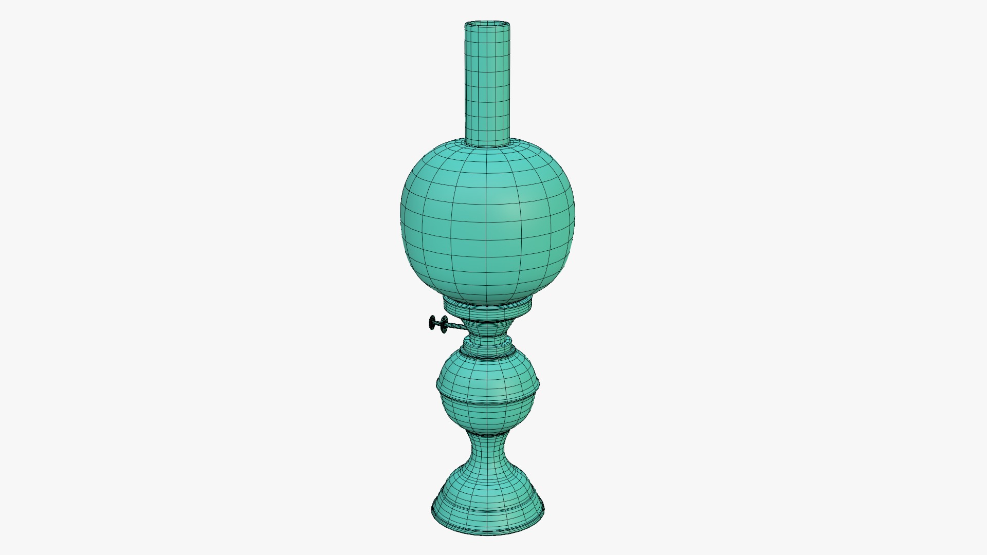 Vintage Oil Lamp 3D model_2
