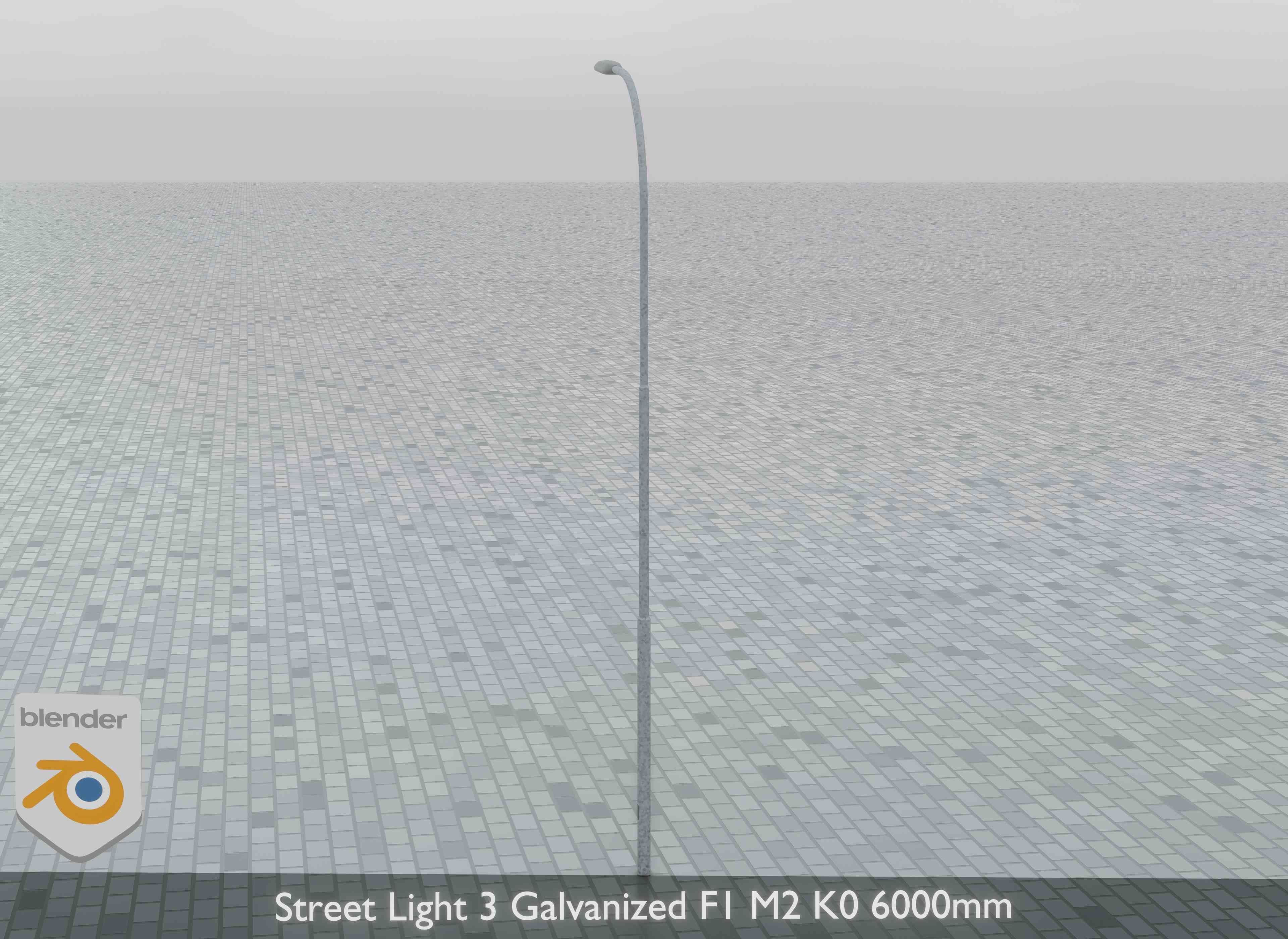 Street Light 3 Galvanized F1 M2 K0 6000mm Low-poly 3D model_33