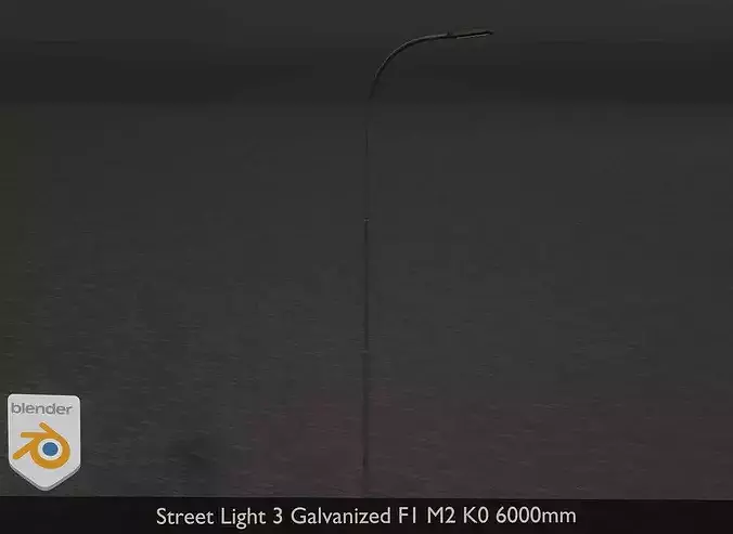 Street Light 3 Galvanized F1 M2 K0 6000mm Low-poly 3D model 5