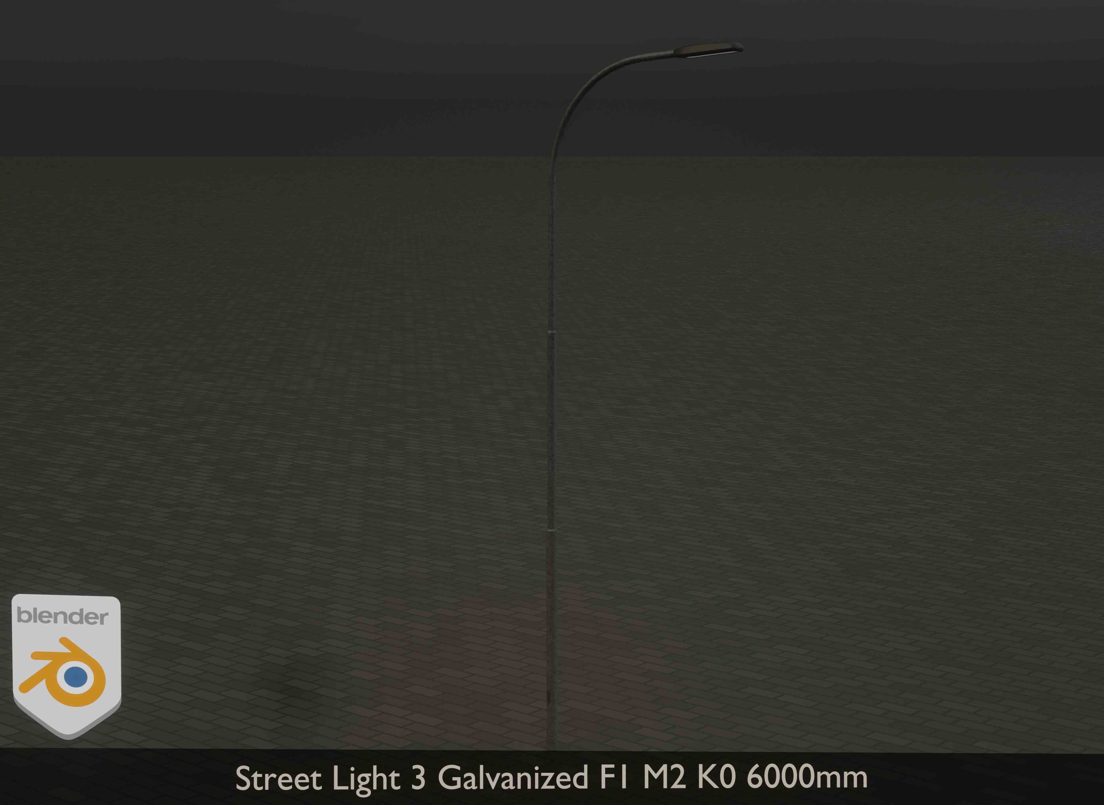 Street Light 3 Galvanized F1 M2 K0 6000mm Low-poly 3D model_4