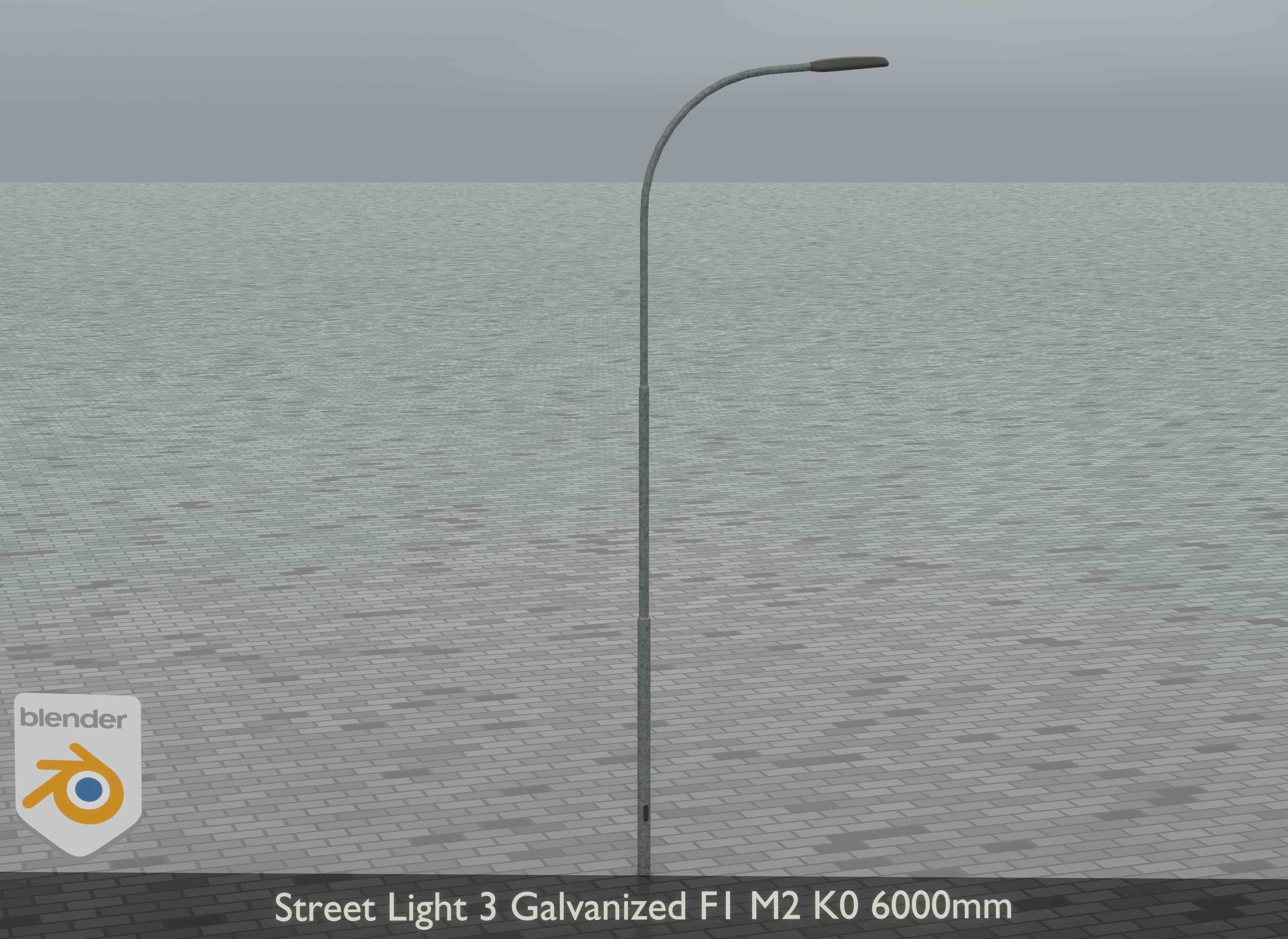 Street Light 3 Galvanized F1 M2 K0 6000mm Low-poly 3D model_37