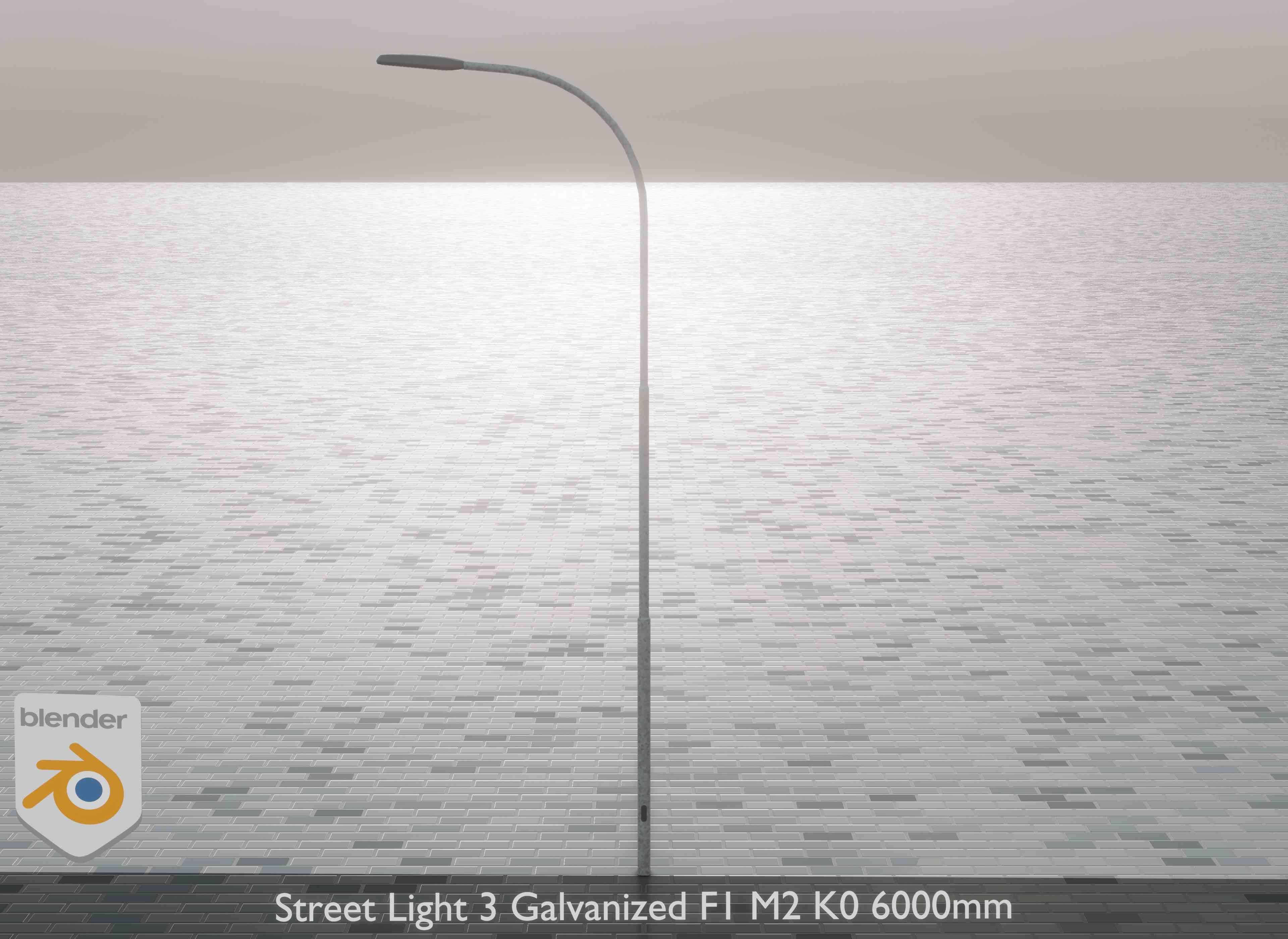 Street Light 3 Galvanized F1 M2 K0 6000mm Low-poly 3D model_1