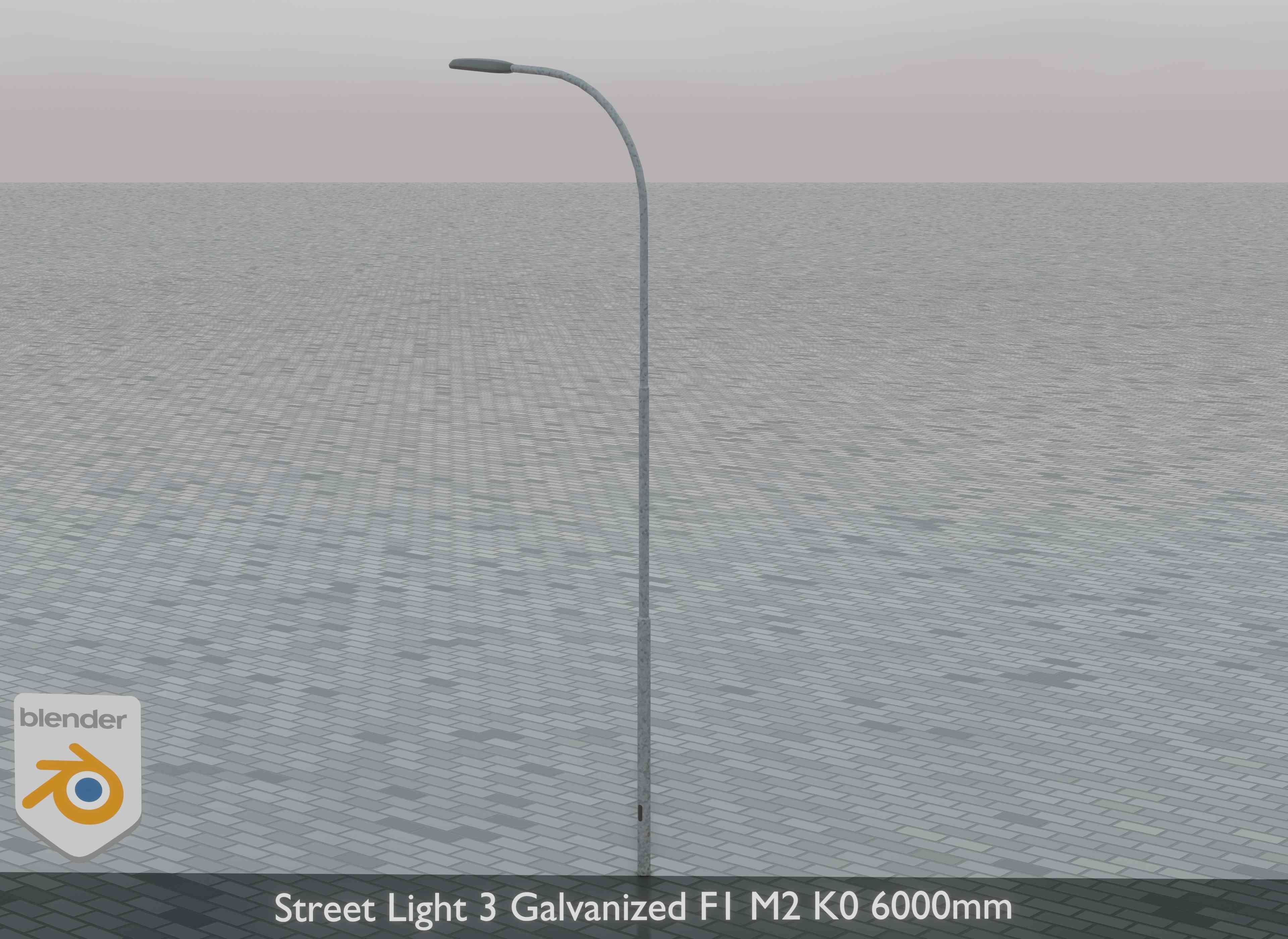 Street Light 3 Galvanized F1 M2 K0 6000mm Low-poly 3D model_23