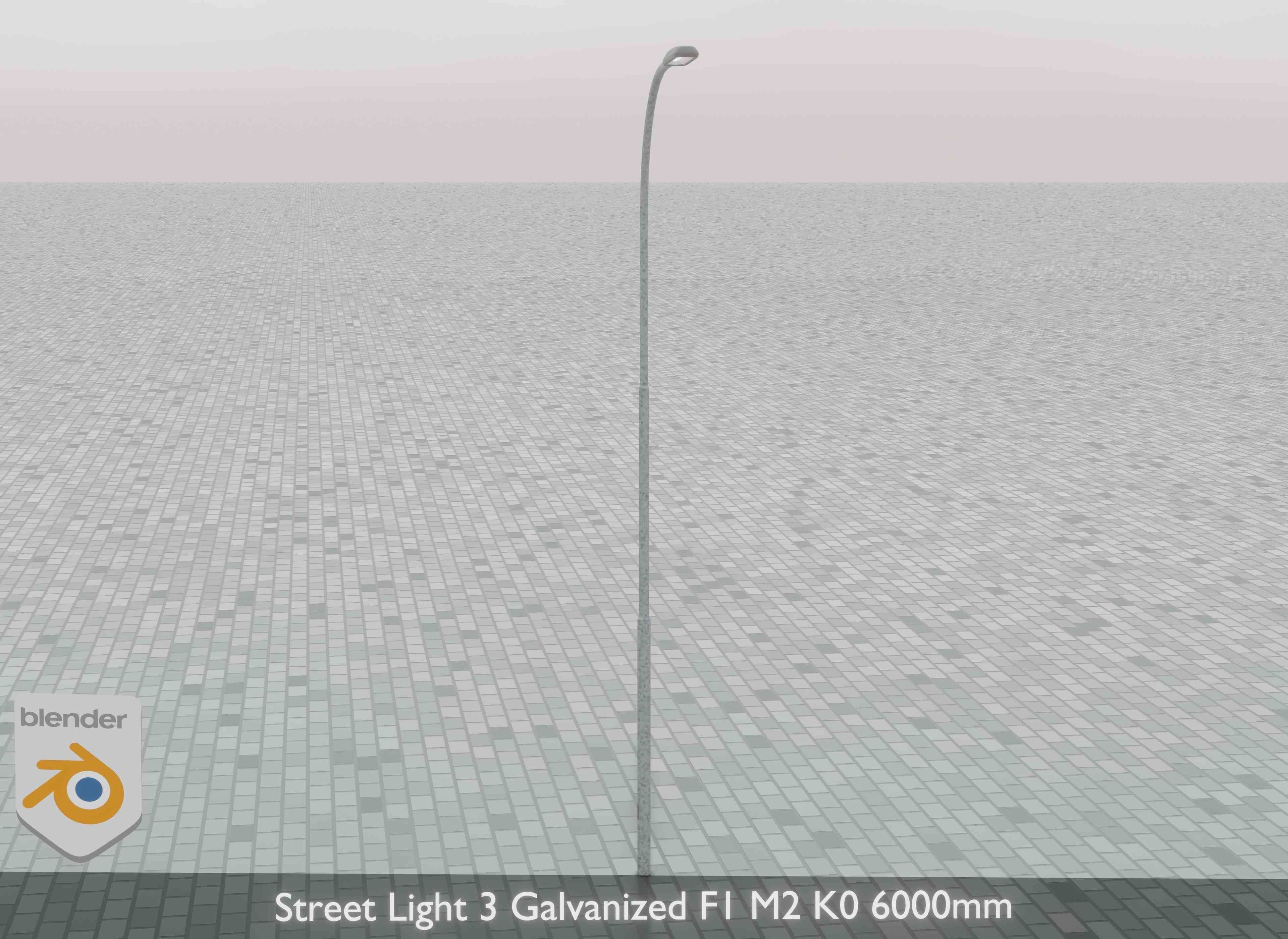Street Light 3 Galvanized F1 M2 K0 6000mm Low-poly 3D model_26