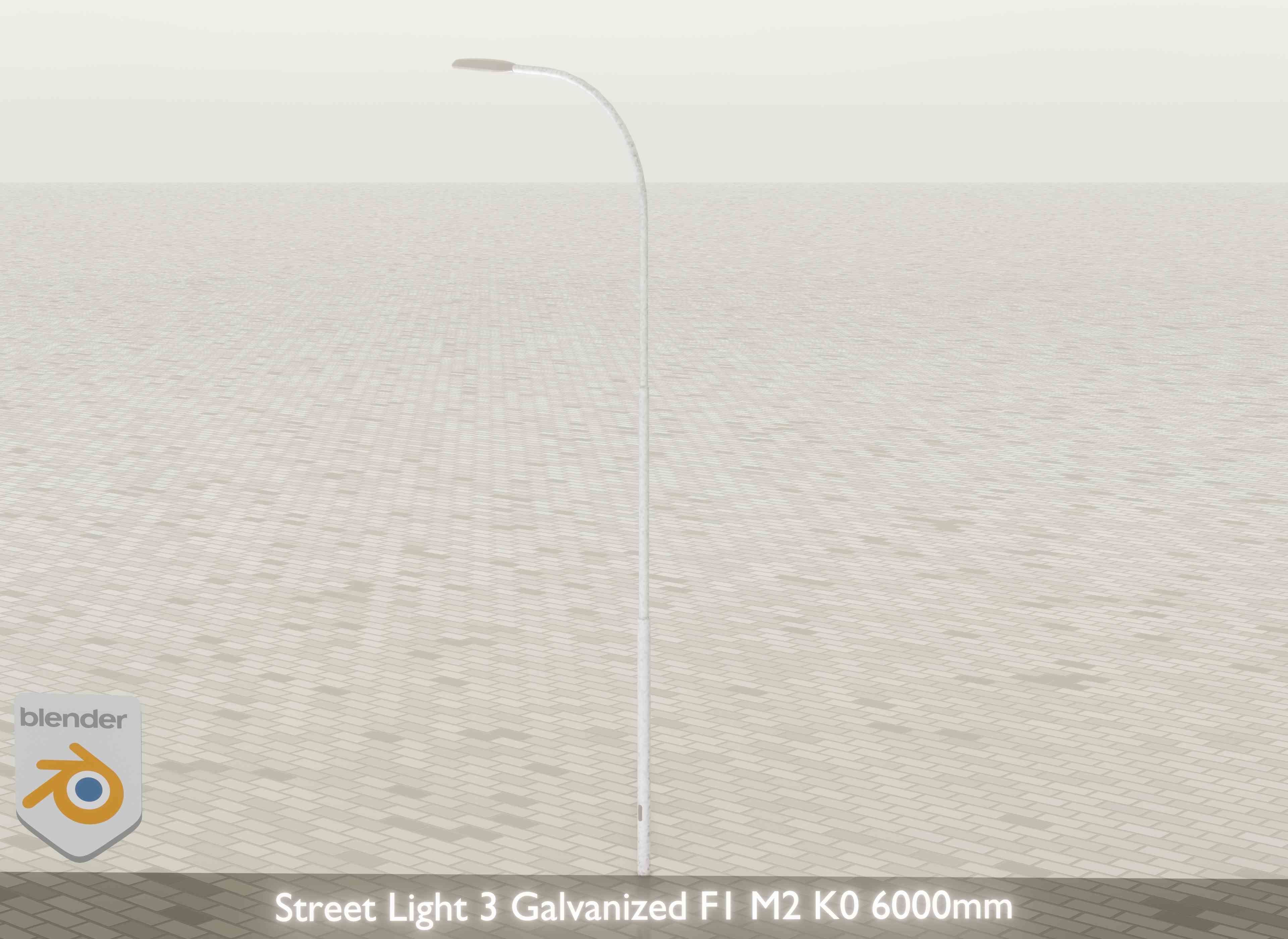 Street Light 3 Galvanized F1 M2 K0 6000mm Low-poly 3D model_14