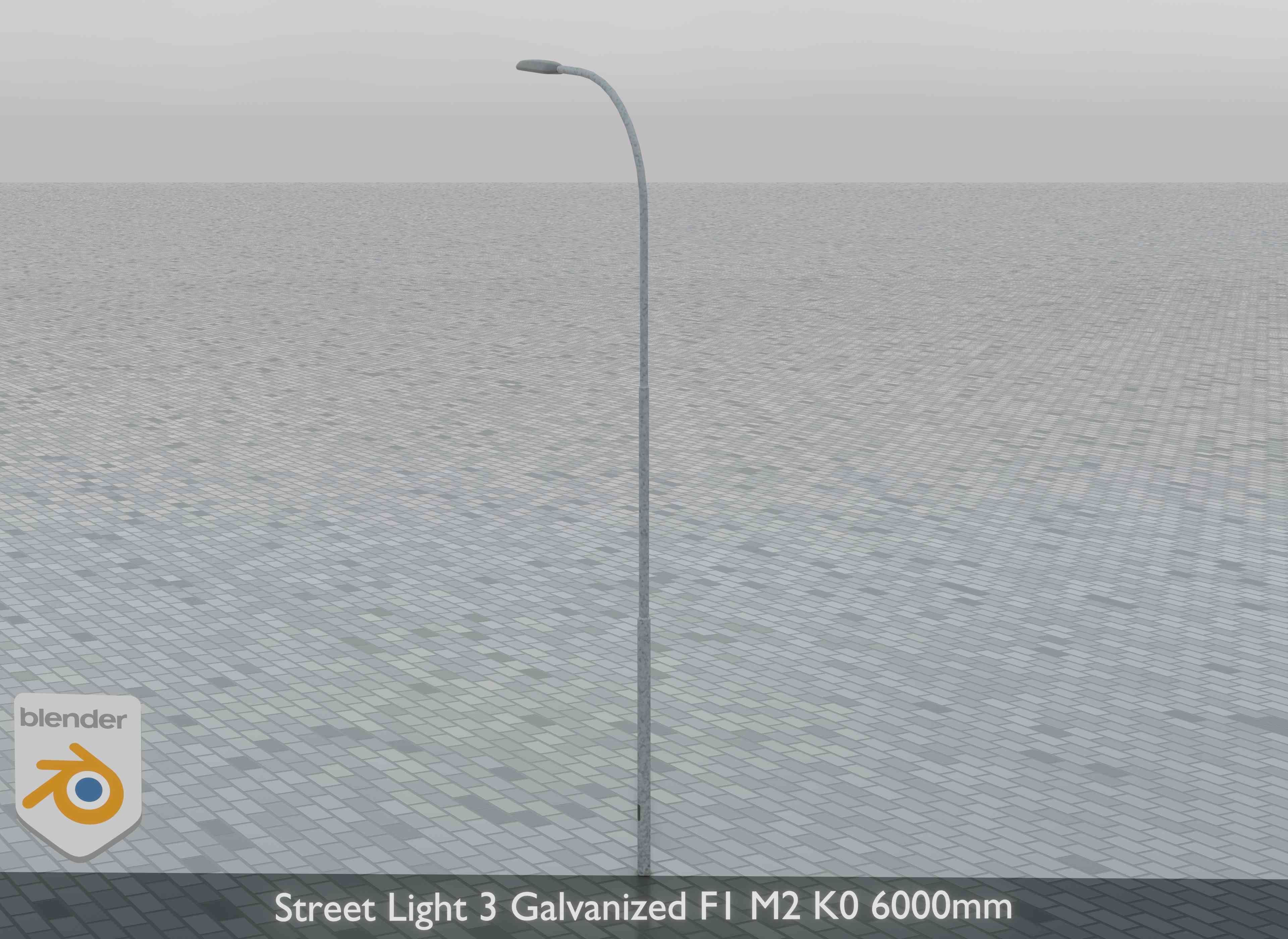 Street Light 3 Galvanized F1 M2 K0 6000mm Low-poly 3D model_32