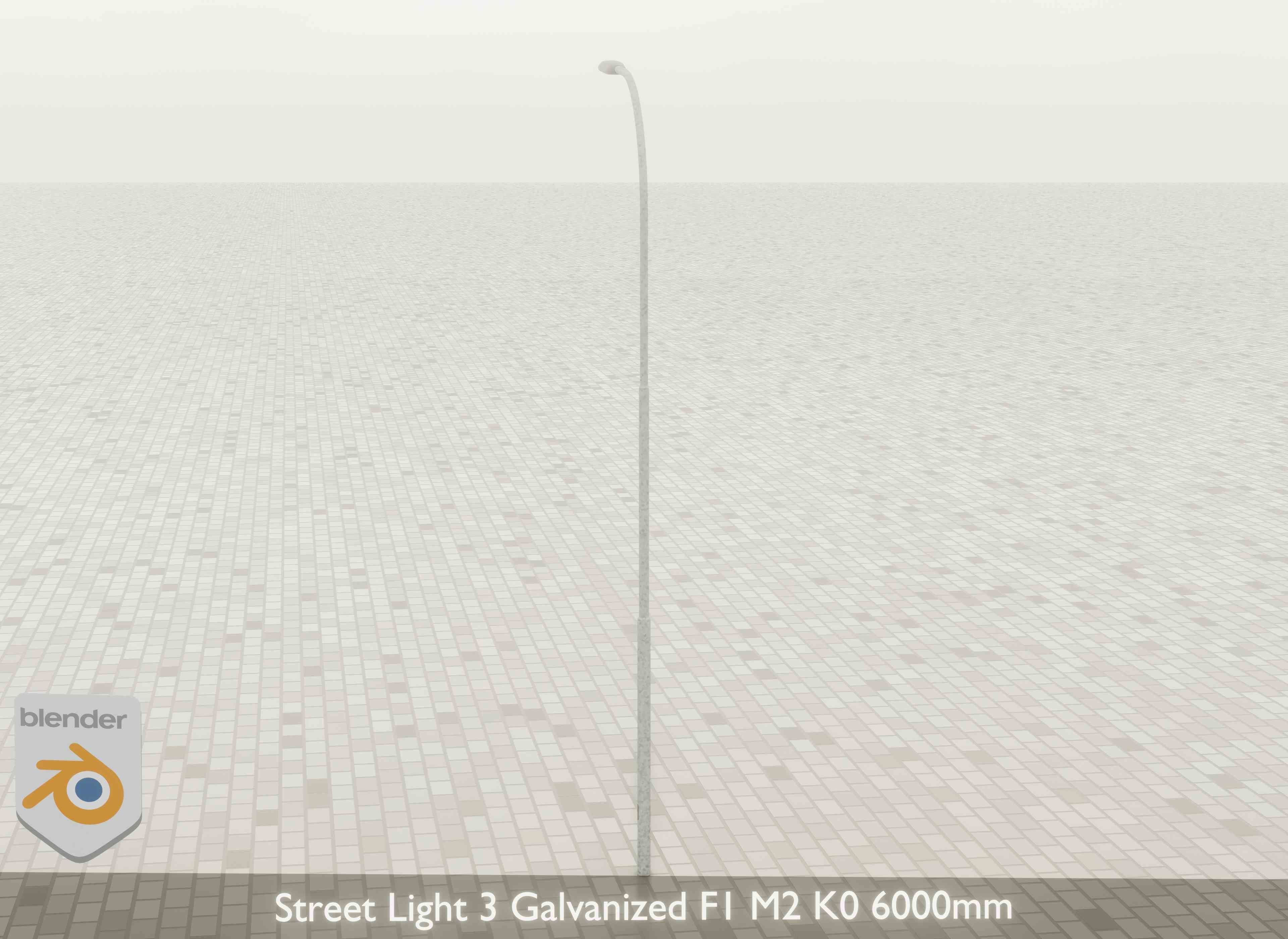Street Light 3 Galvanized F1 M2 K0 6000mm Low-poly 3D model_16