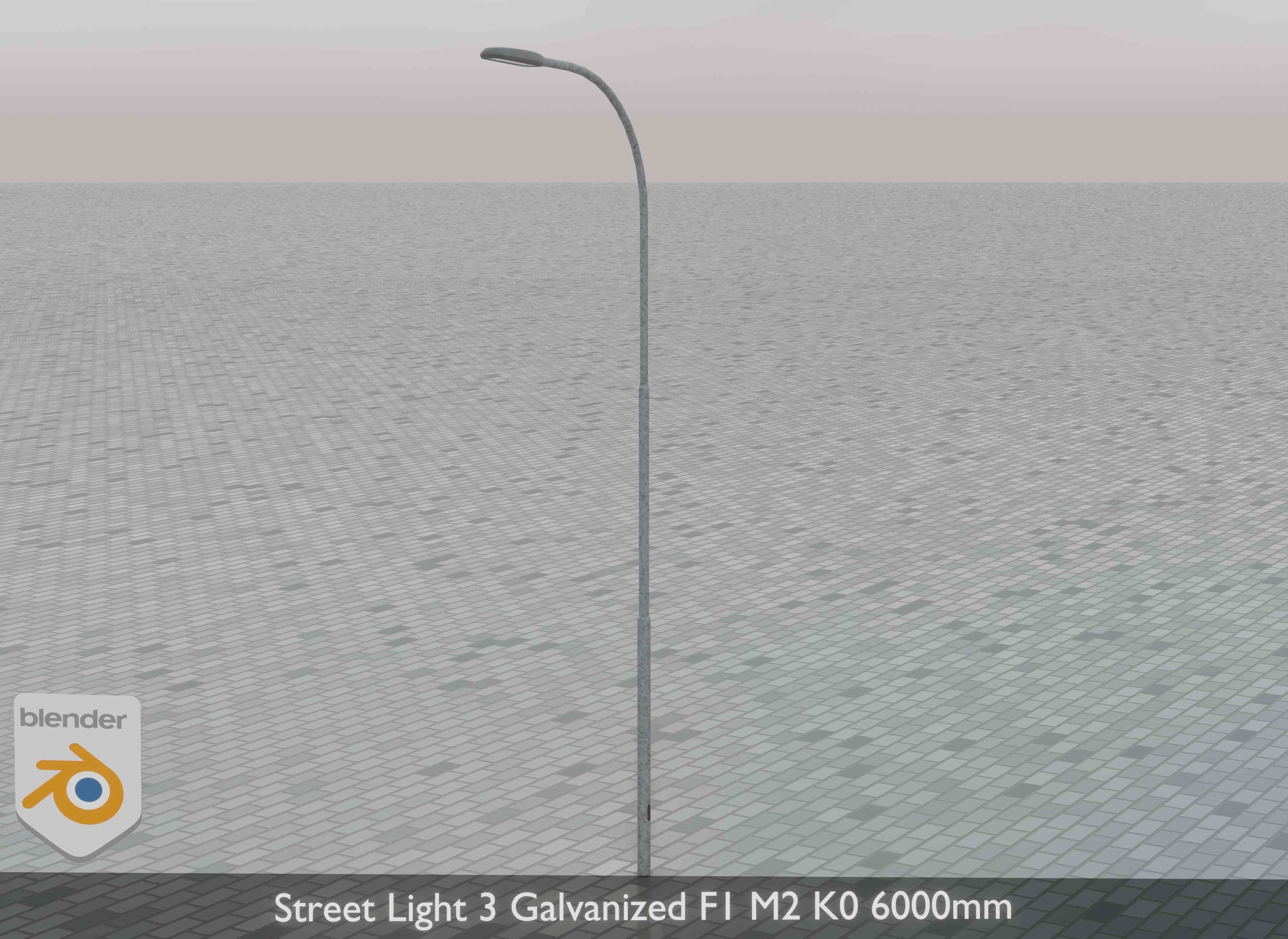 Street Light 3 Galvanized F1 M2 K0 6000mm Low-poly 3D model_28