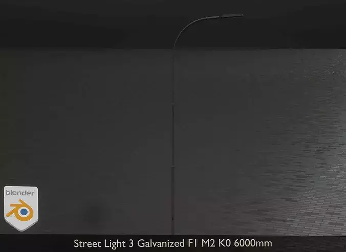 Street Light 3 Galvanized F1 M2 K0 6000mm Low-poly 3D model 4