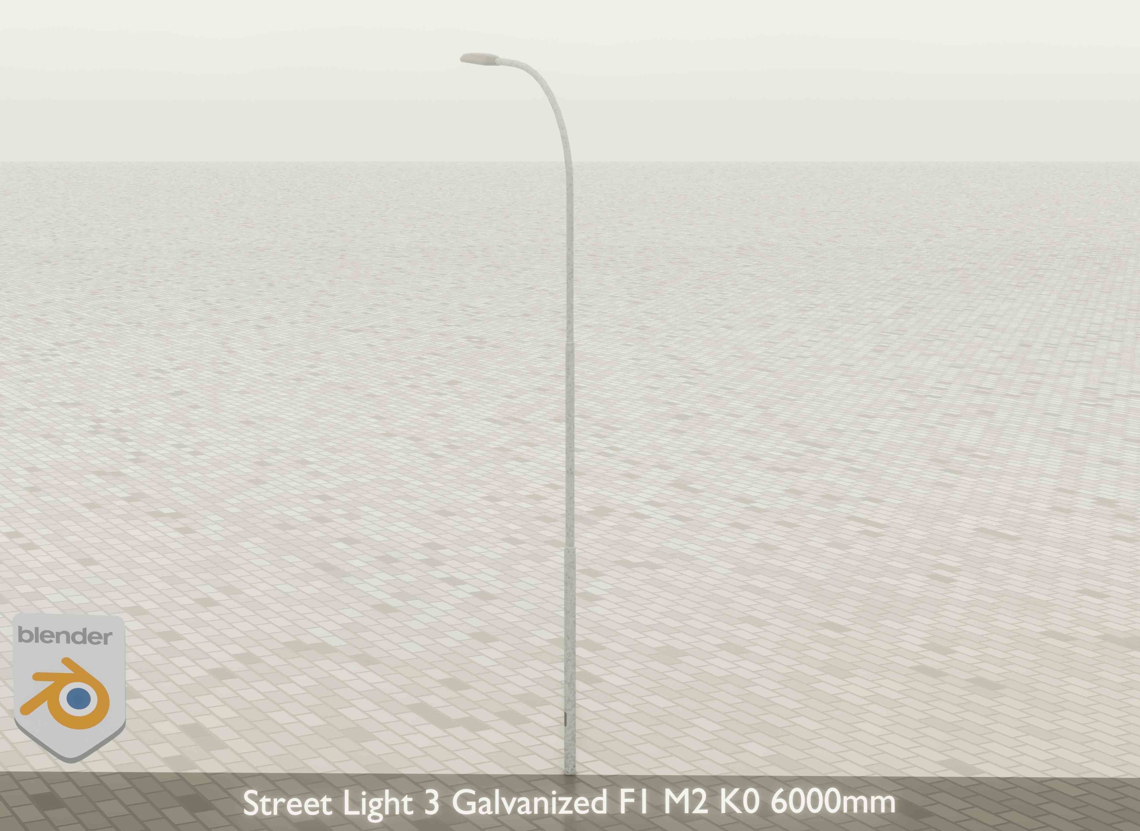 Street Light 3 Galvanized F1 M2 K0 6000mm Low-poly 3D model_15