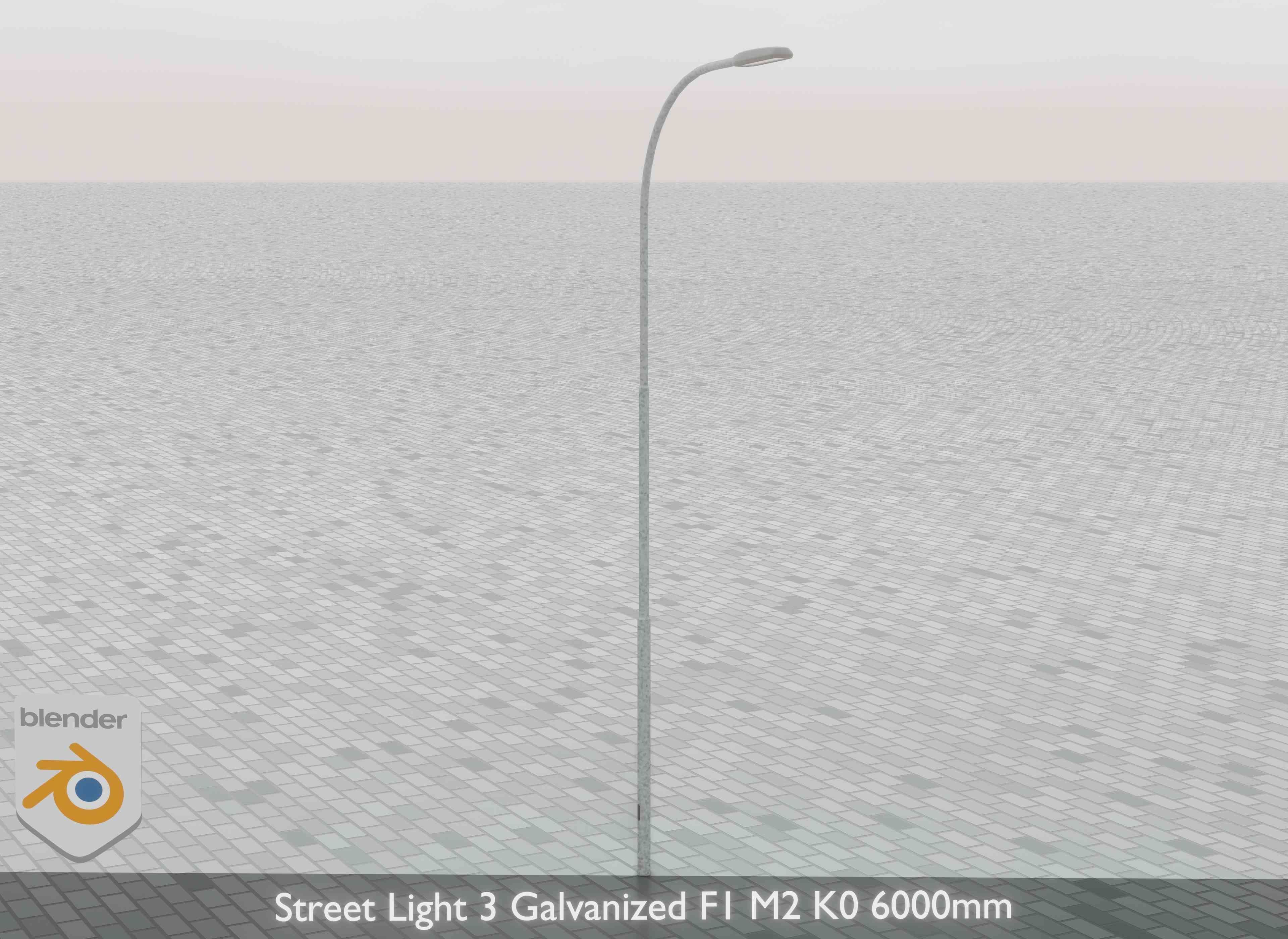 Street Light 3 Galvanized F1 M2 K0 6000mm Low-poly 3D model_25