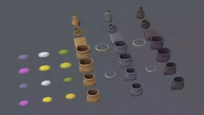 Stylized Sack Low-poly 3D model