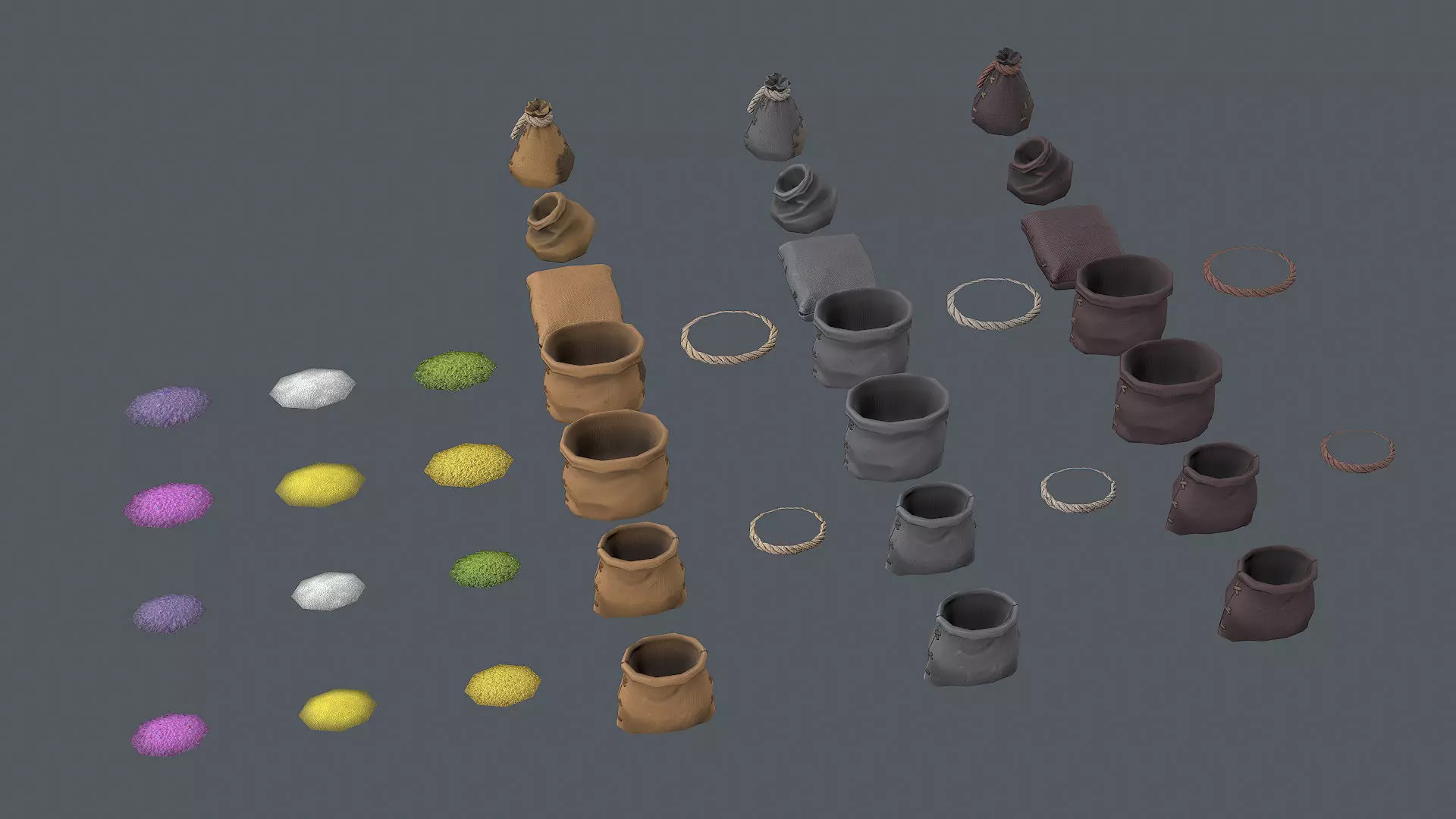 Stylized Sack Low-poly 3D model_0