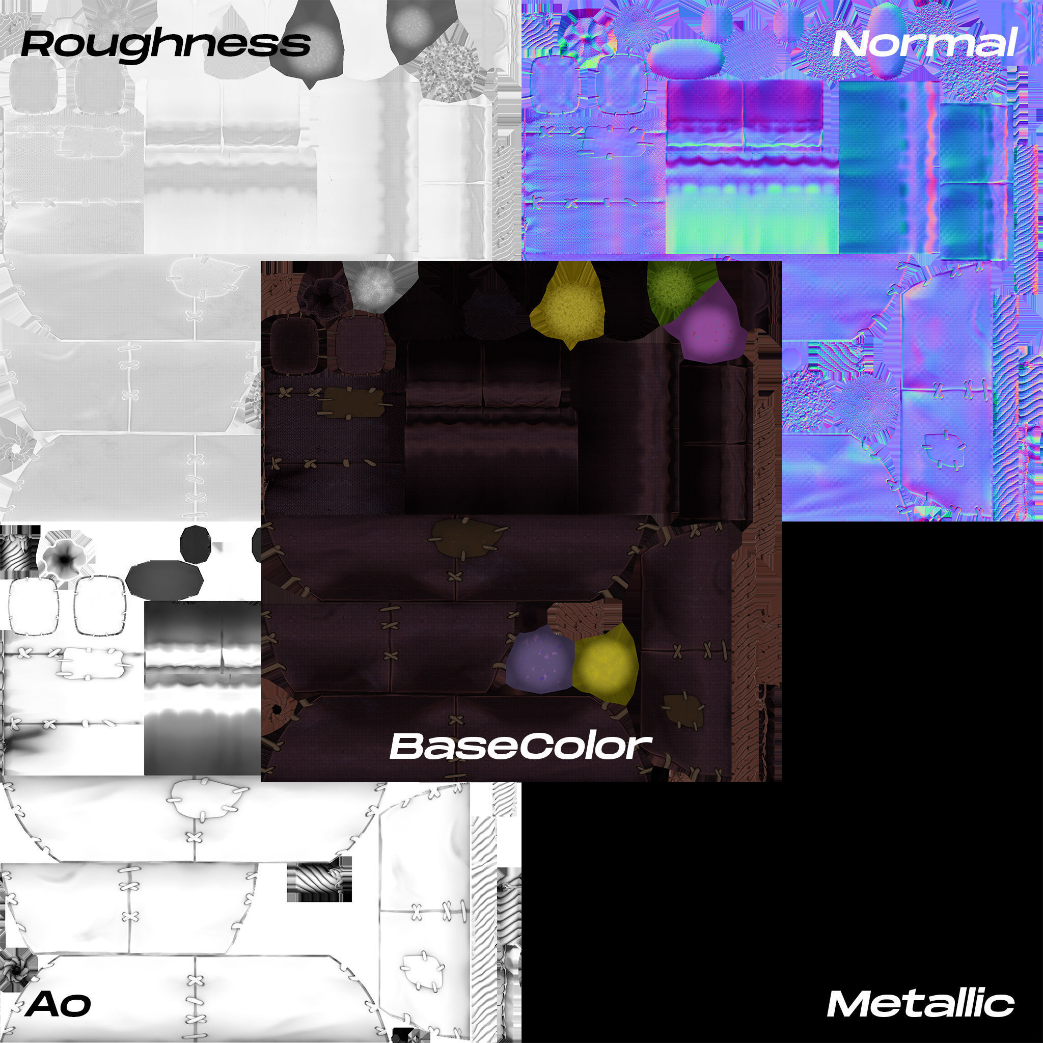 Stylized Sack Low-poly 3D model_15