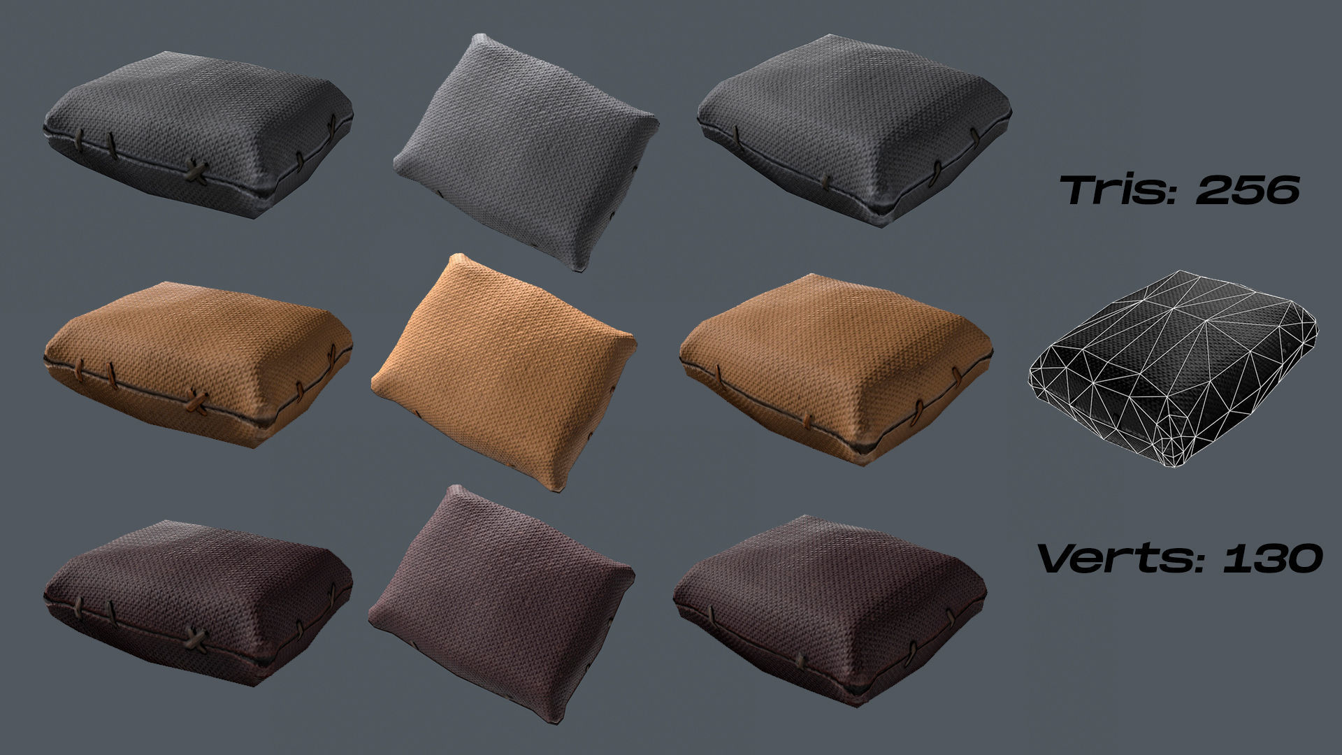 Stylized Sack Low-poly 3D model_13