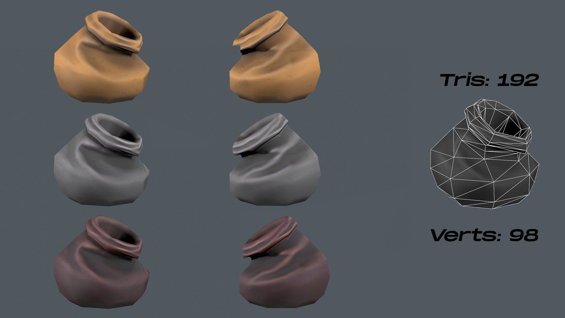 Stylized Sack Low-poly 3D model_11
