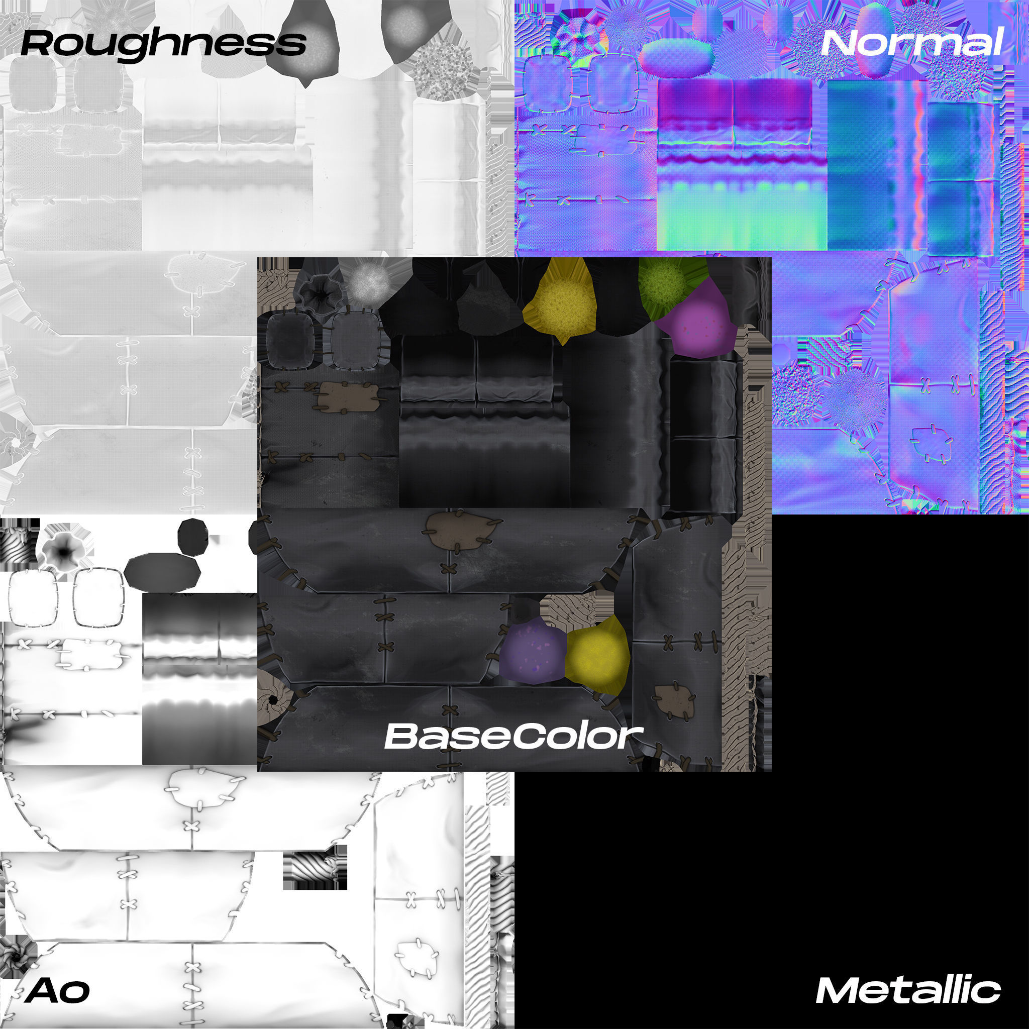 Stylized Sack Low-poly 3D model_14