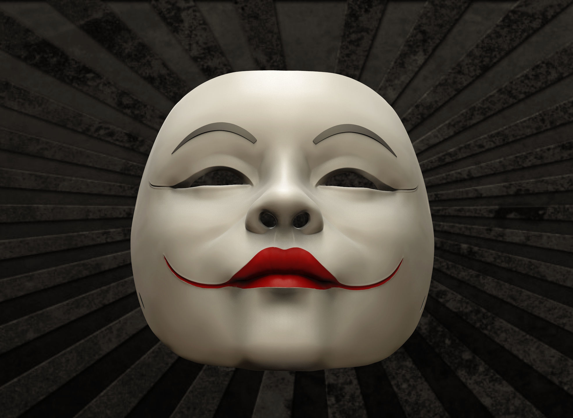 Geisha Mask Anime Mask 3D model 3D printable CGTrader