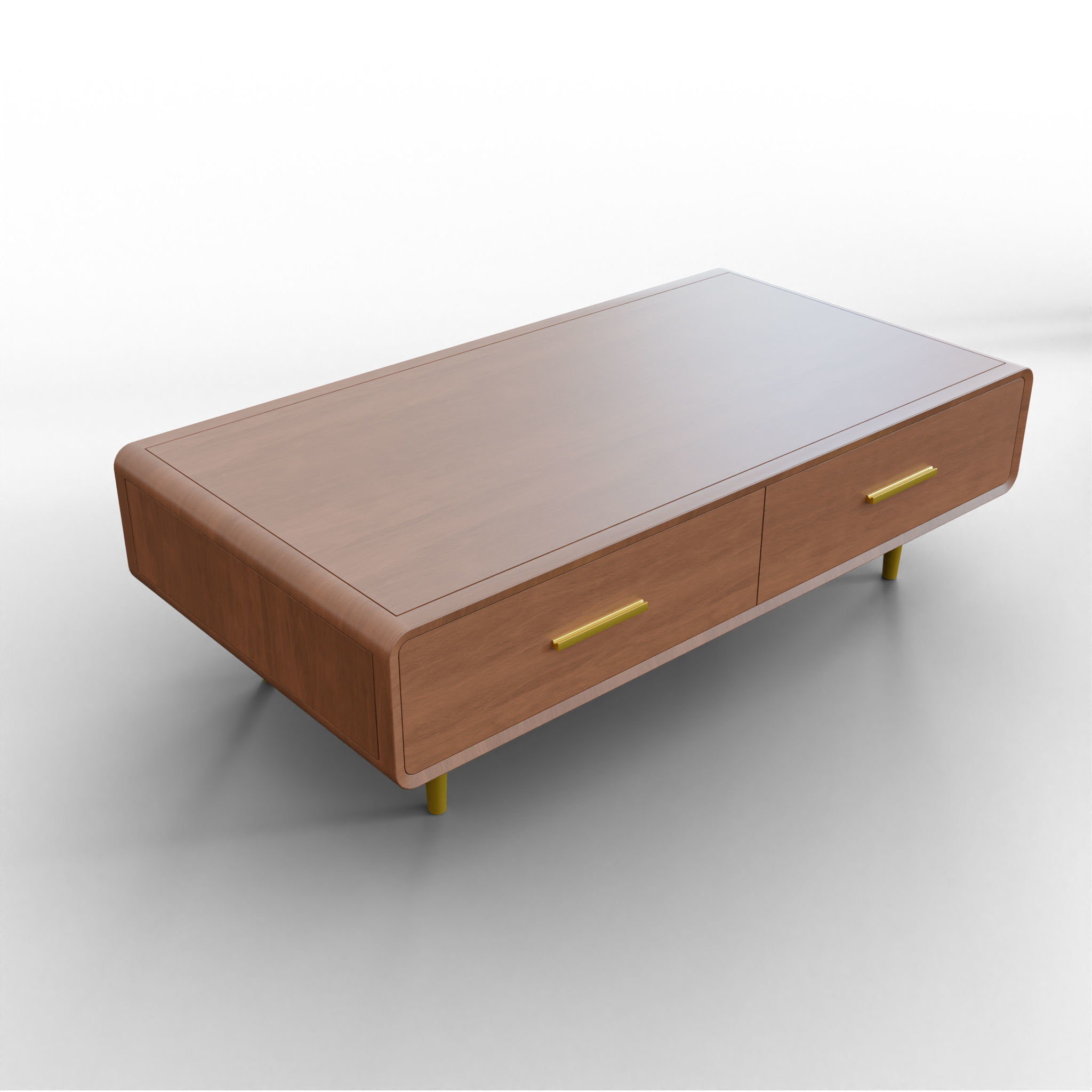 Modern Black Coffee Table Low-poly 3D model_1