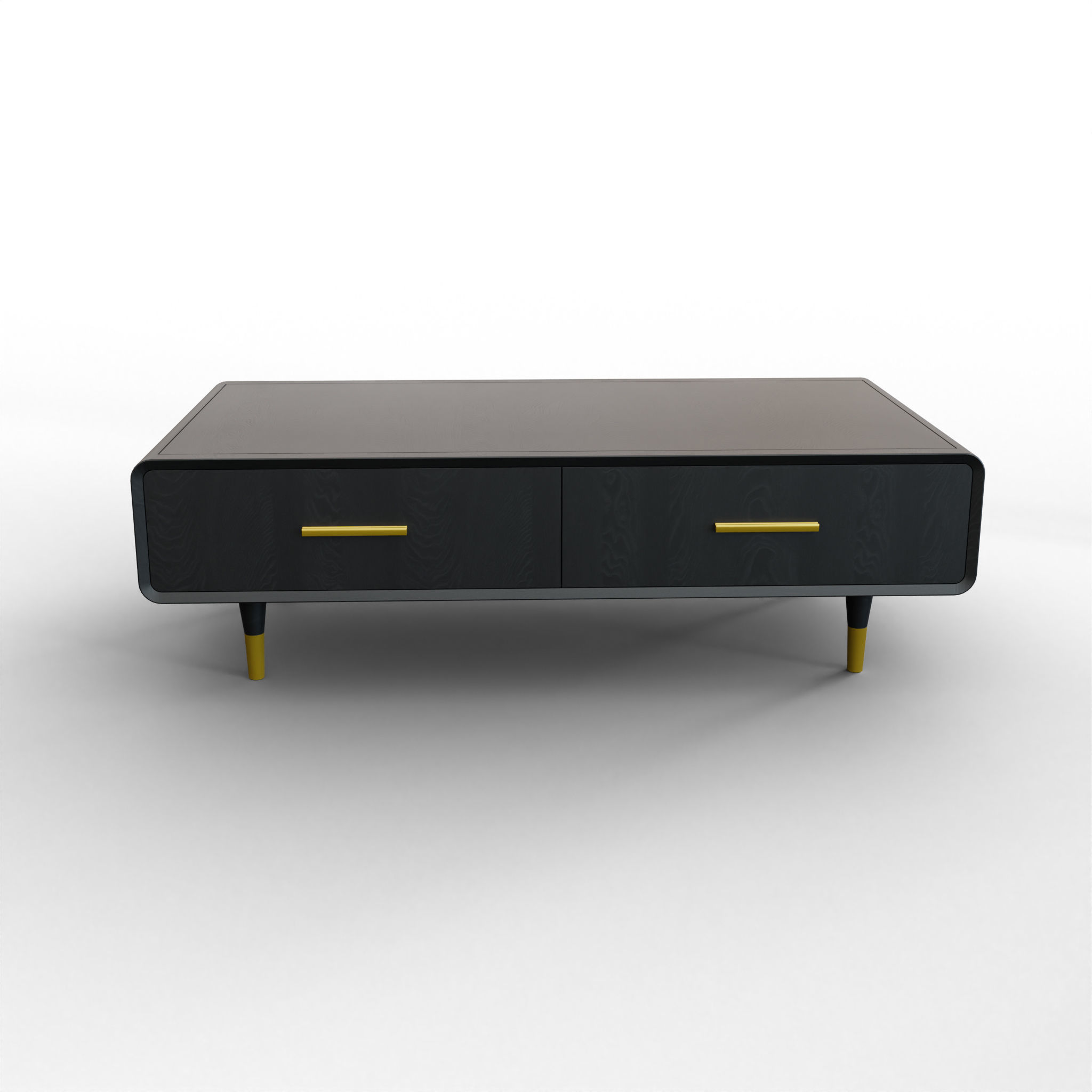 Modern Black Coffee Table Low-poly 3D model_3