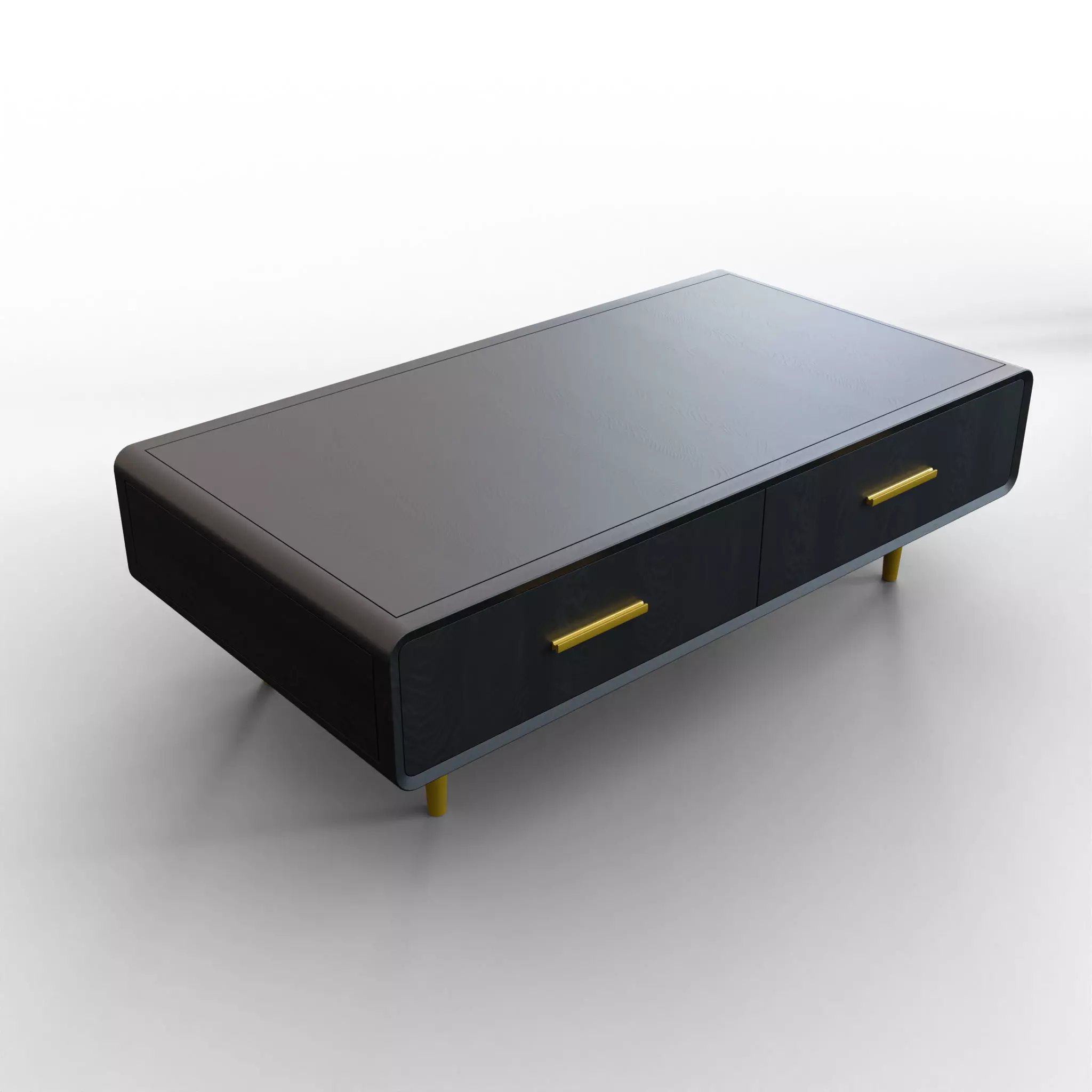 Modern Black Coffee Table Low-poly 3D model_0