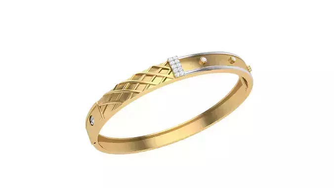 Bracelet - 5 gold bangle with diamonds