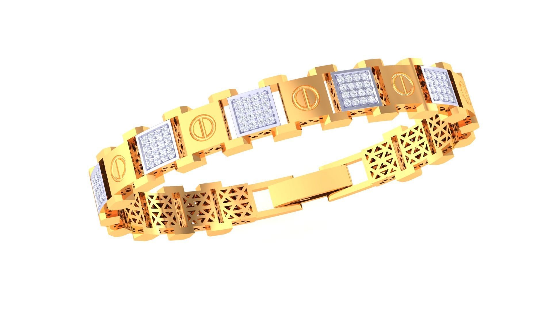 Screw Chain Bracelet - 48 3D print model_1