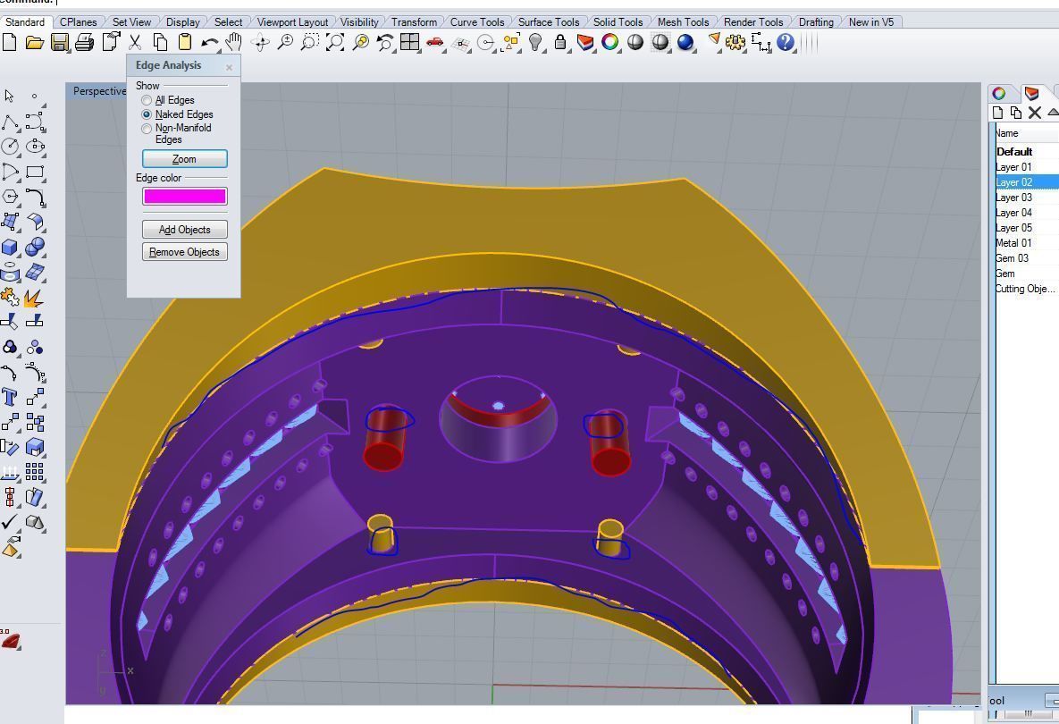 Diamond man ring white and yellow 3D print model 3D print model_4