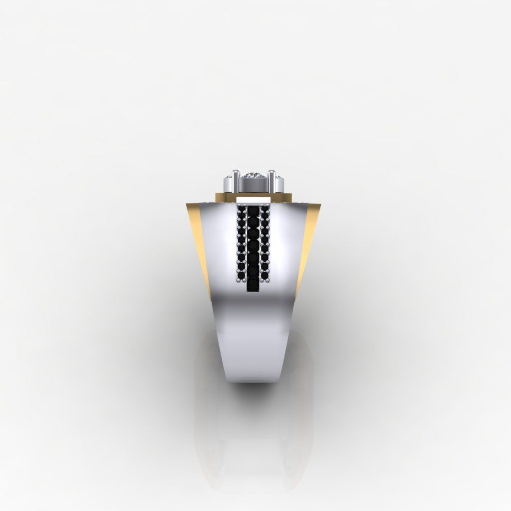 Diamond man ring white and yellow 3D print model 3D print model_2