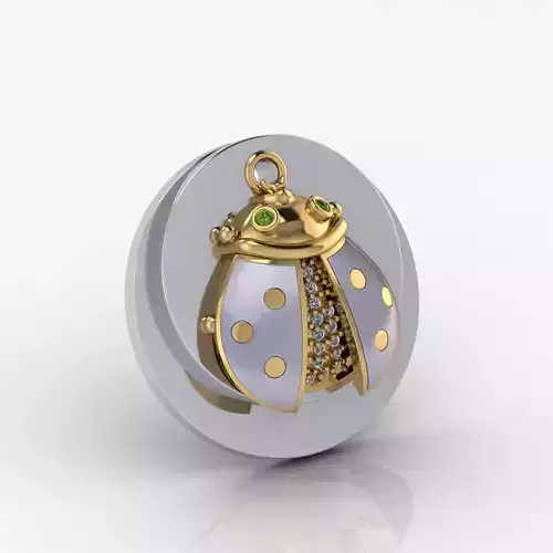 ladybird pendant with diamonds