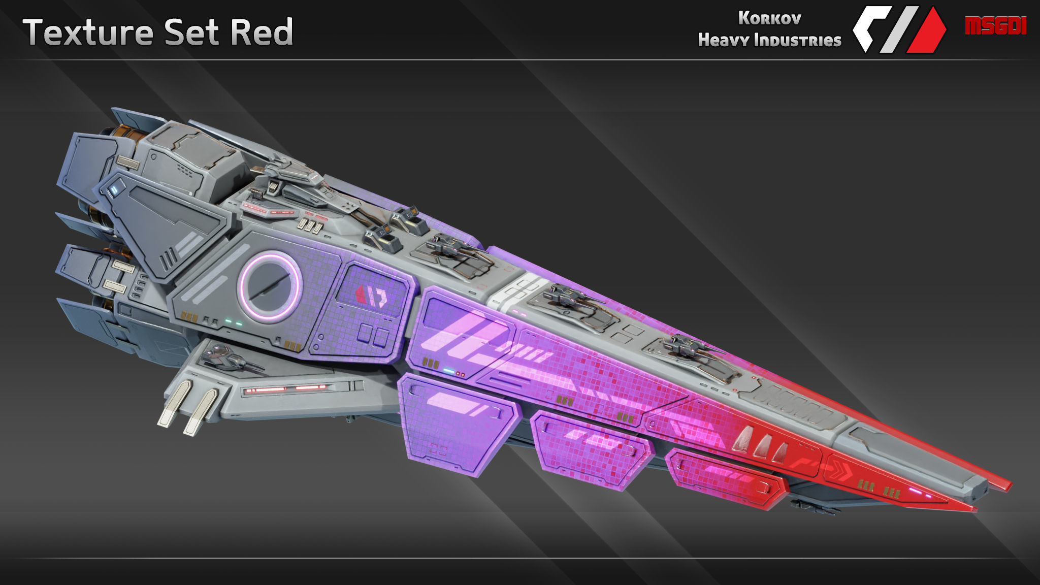 Spaceship Dragonspear Class Battleship Low-poly 3D model_8